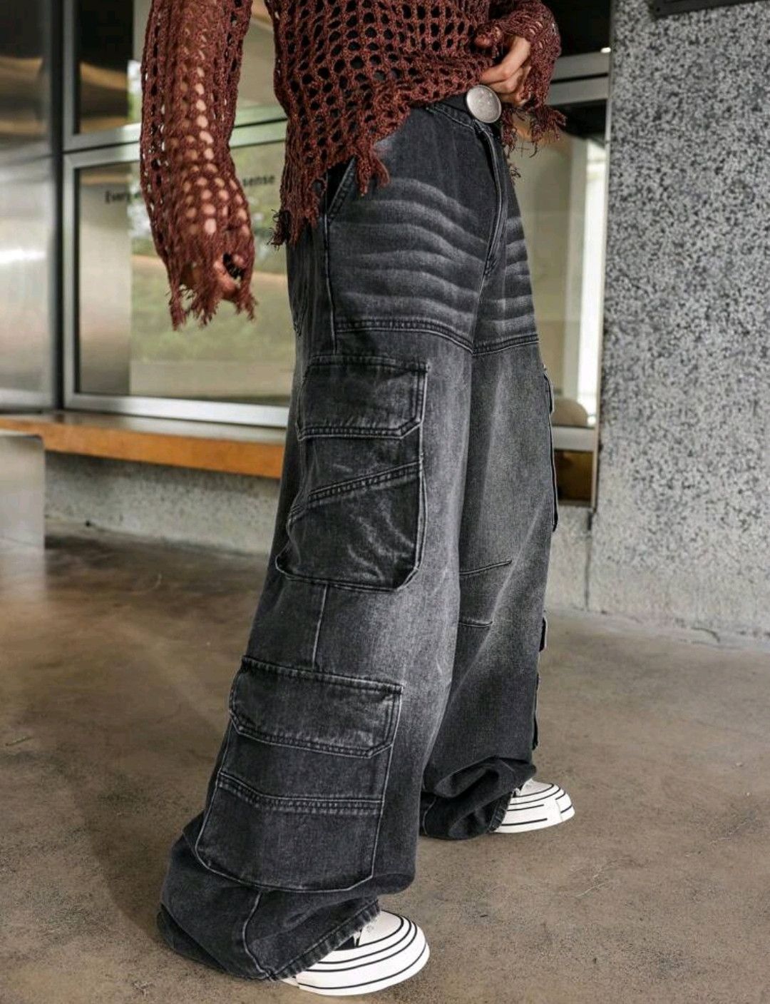 Japanese Brand × Jean Denim Workwear Baggy Jeans w/ Multiple Pockets & Wide Legs Size US 33 - 4 Thumbnail