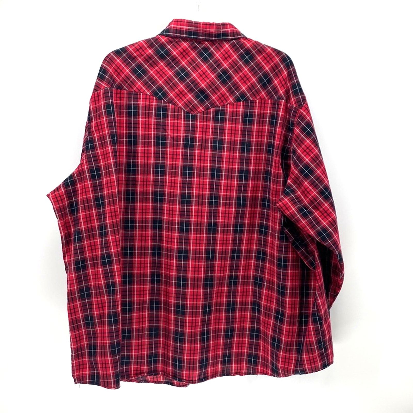 Wrangler Wrangler red plaid snap buttons western button down sz 3XL Size US XXL / EU 58 / 5 - 2 Thumbnail