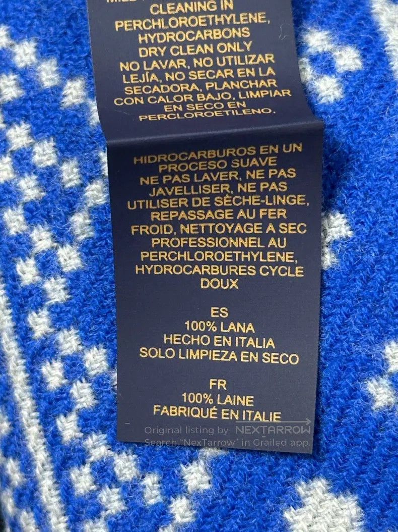 Louis Vuitton Louis Vuitton Black and blue color-matching large logo dou Size ONE SIZE - 7 Thumbnail
