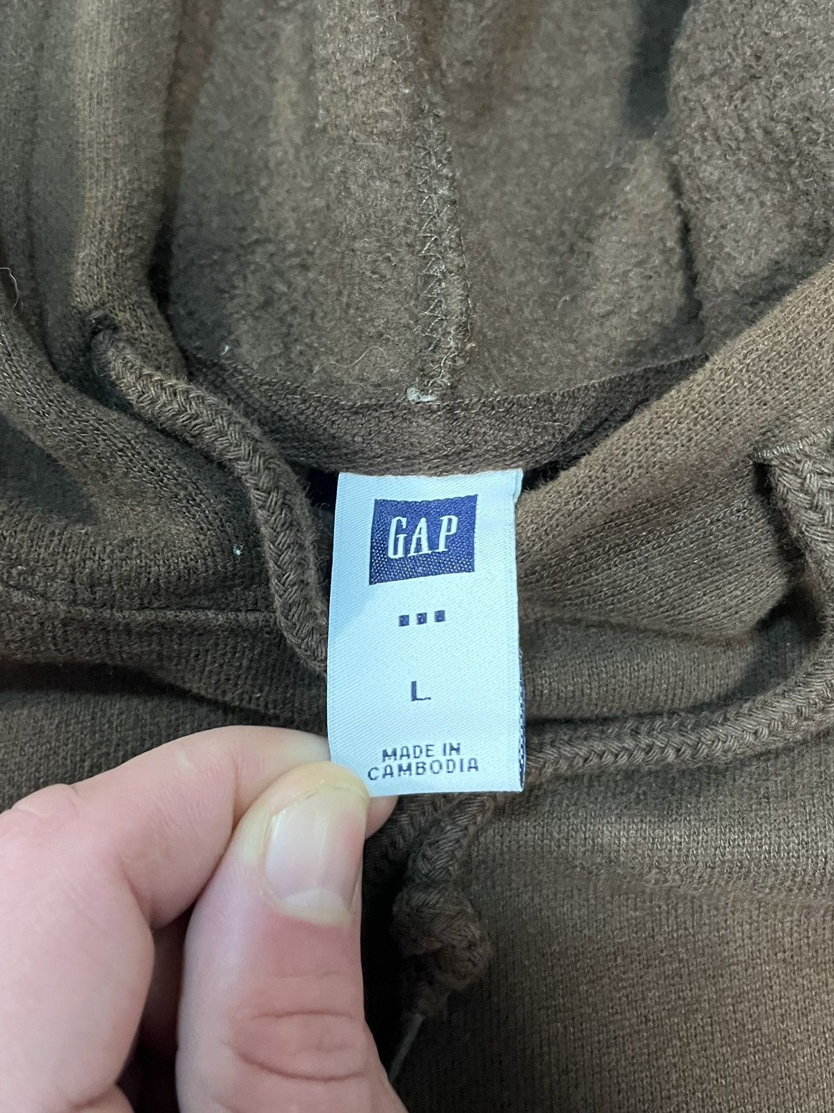 Gap GAP Logo Fleece Hoodie Brown Distressed Vintage Y2K Pullover Size US L / EU 52-54 / 3 - 6 Thumbnail