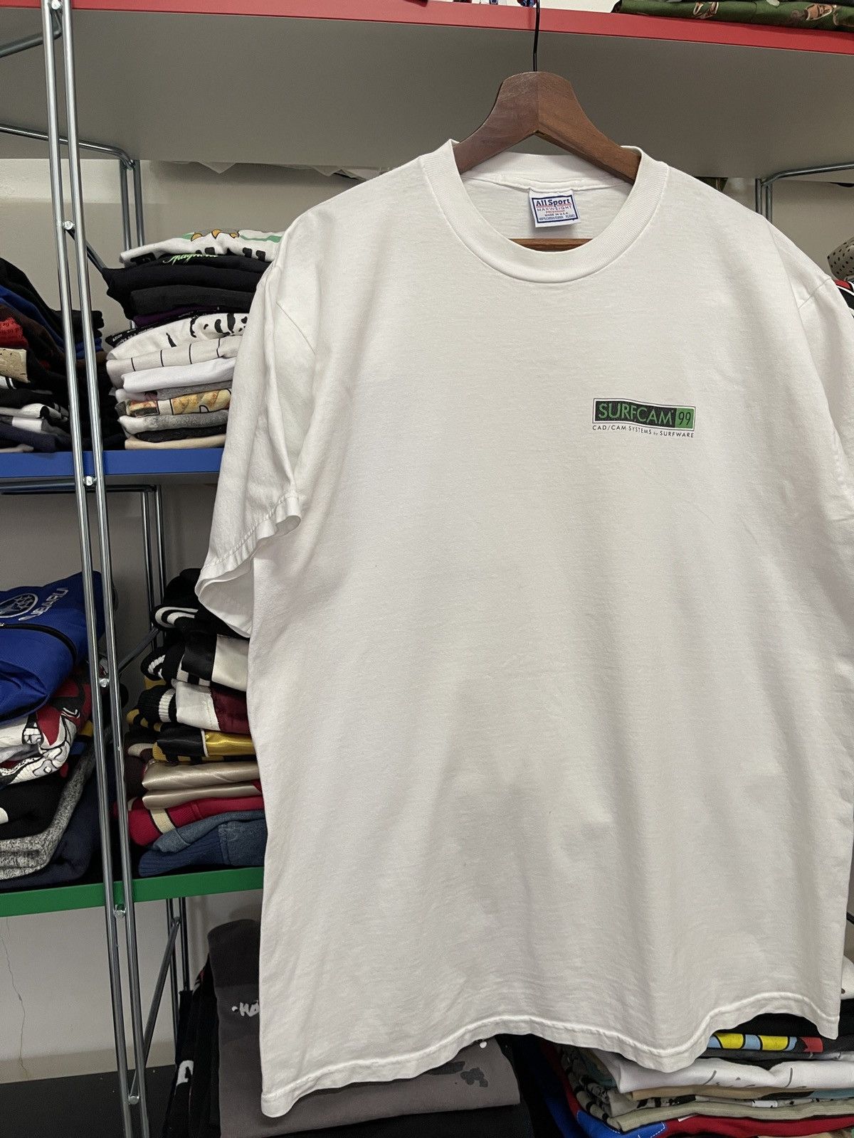 Vintage Vintage 90s Surfcam Software Graphic White Tee Size US XL / EU 56 / 4 - 7 Thumbnail