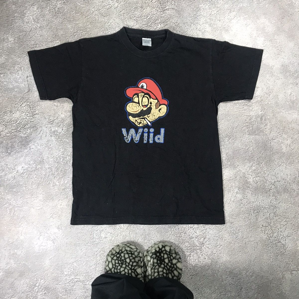Vintage Vintage Y2K Graphic Tee Mario Weed Smoking Streetwear Slim M Size US M / EU 48-50 / 2 - 2 Thumbnail