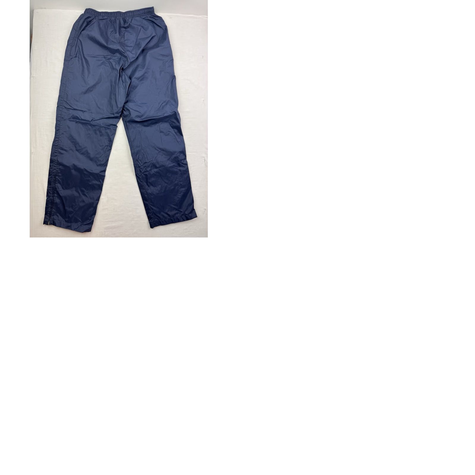 Nike VINTAGE Nike Track Pants Mens L Blue Nylon Drawstring 32in Inseam Hipster Y2K Silver Tag Sports Logo Baggy Size US 33 - 10 Thumbnail