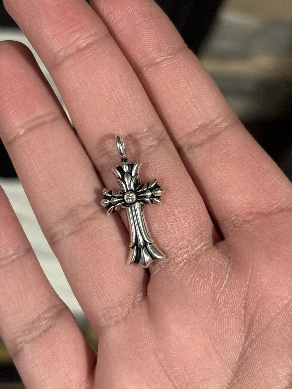Chrome Hearts Chrome Hearts Double Cross W/ Aftermarket Center Diamond Size ONE SIZE - 2 Thumbnail