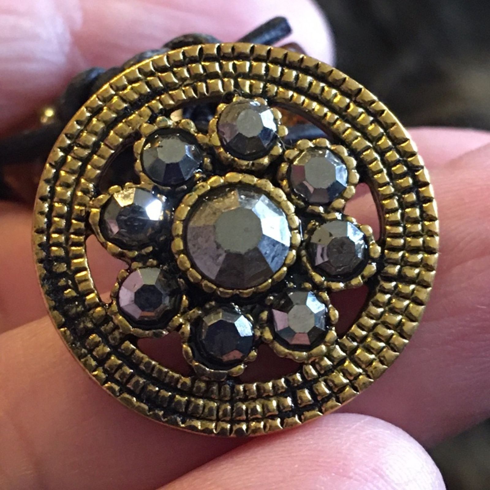 Vintage Handmade antique button leather beaded bracelet Size ONE SIZE - 7 Thumbnail