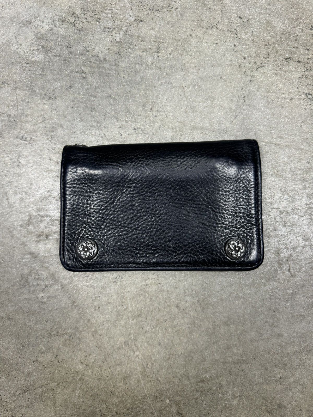 Chrome Hearts Rare Chrome Hearts 2 Zip Celtic Snap Wallet Black