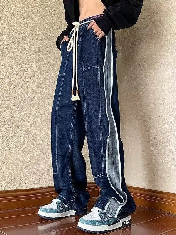 Japanese Brand × Jean Retro loose straight leg spliced jeans Size US 32 / EU 48 - 1 Thumbnail
