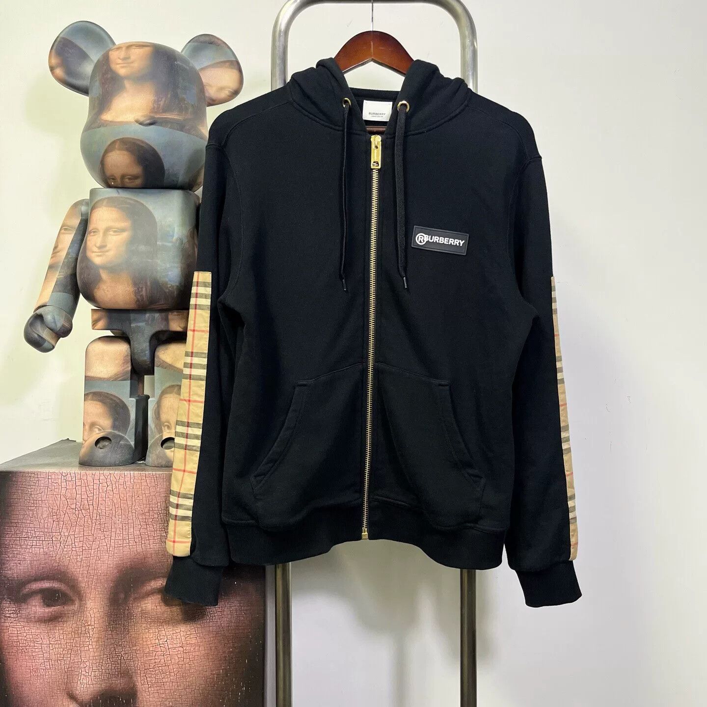 Burberry Burberry Check Stripe Zip Hoodie Size S Size US S / EU 44-46 / 1 - 1 Thumbnail