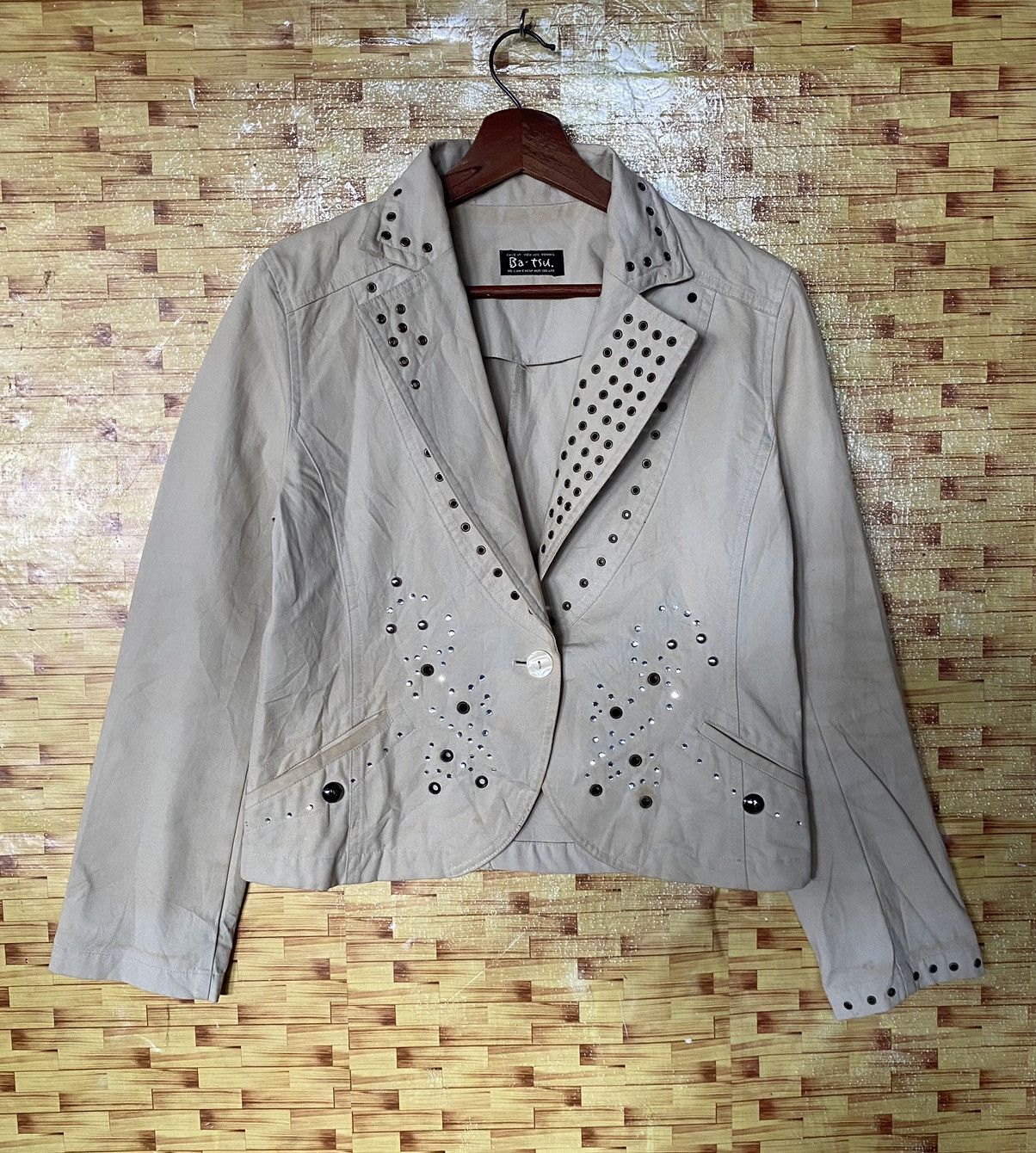 image of Vintage Best Offerba Tsu Punk Blazer Jacket in Brown, Women's (Size Medium)