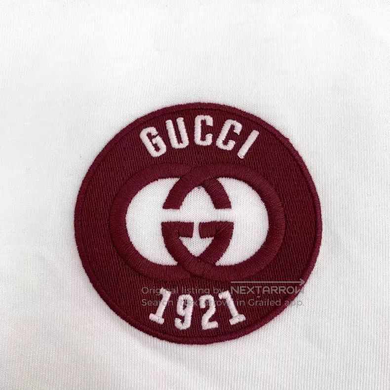 Gucci Gucci White badge embroidered cotton round-neck short-slee Size XS / US 0-2 / IT 36-38 - 5 Thumbnail