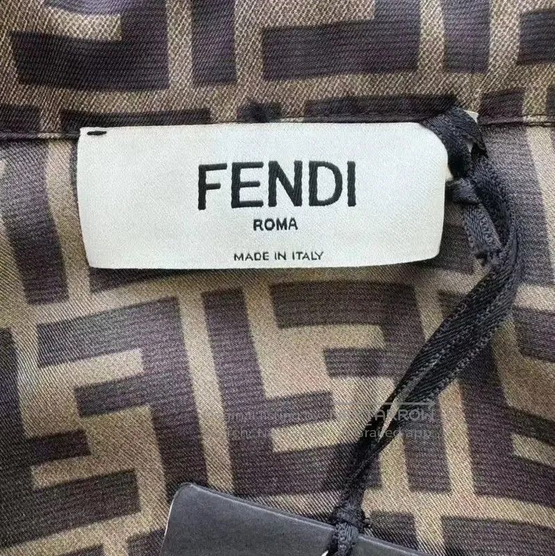 Fendi Fendi Khaki Silk Women's Blouse . Size M / US 6-8 / IT 42-44 - 4 Thumbnail