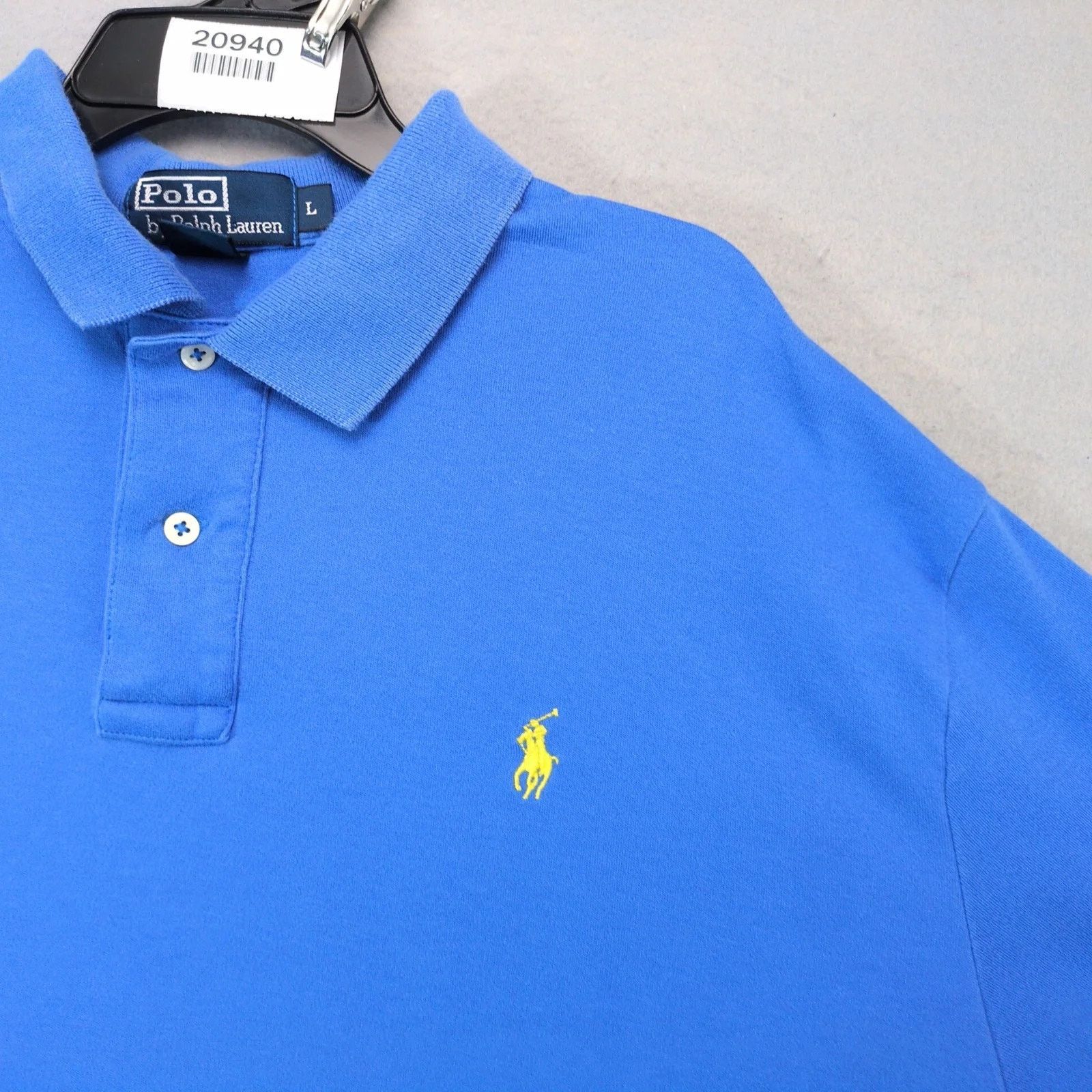 Polo Ralph Lauren Vtg Polo Ralph Lauren Blue Polo Shirt Men's L Short Slv Size US L / EU 52-54 / 3 - 8 Thumbnail