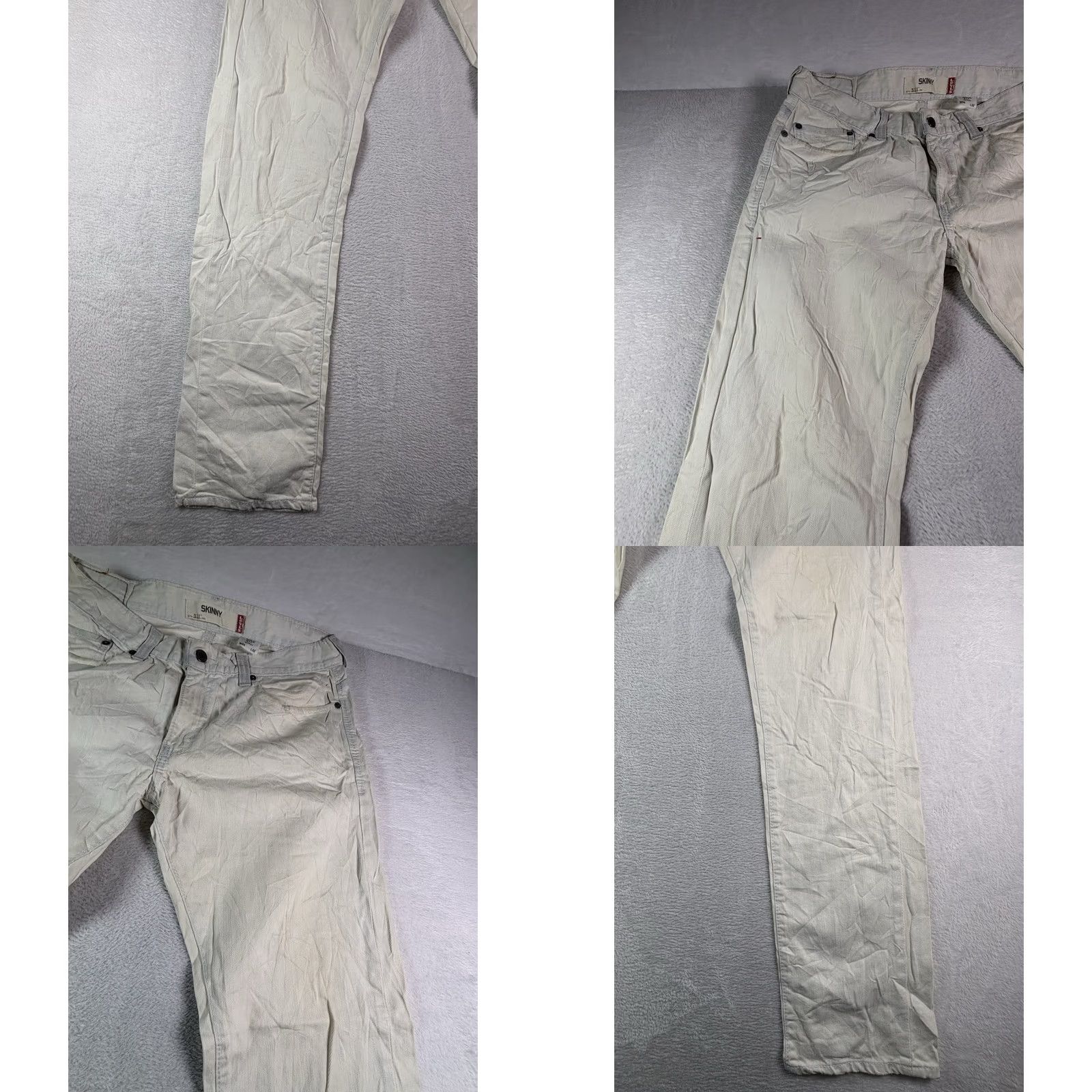 Levi's VINTAGE Levi's 511 Jeans Slim Fit White Denim Mens 34x32 Slim Stretch 5-Pocket USA 90s Size US 34 / EU 50 - 10 Thumbnail