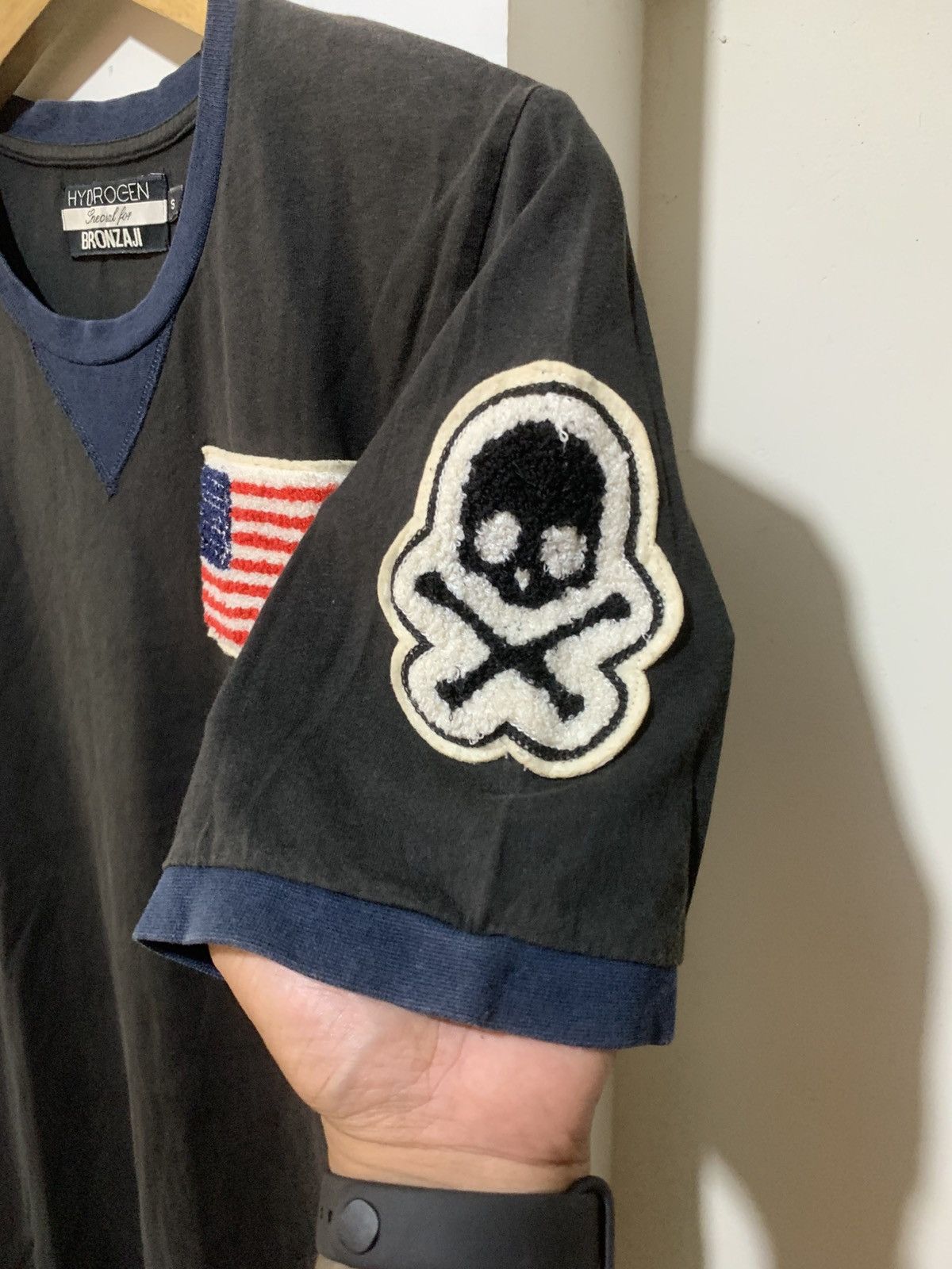 HYDROGEN Hydrogen Skull Star Patch Ringee Tee Shirt Size US S / EU 44-46 / 1 - 3 Thumbnail