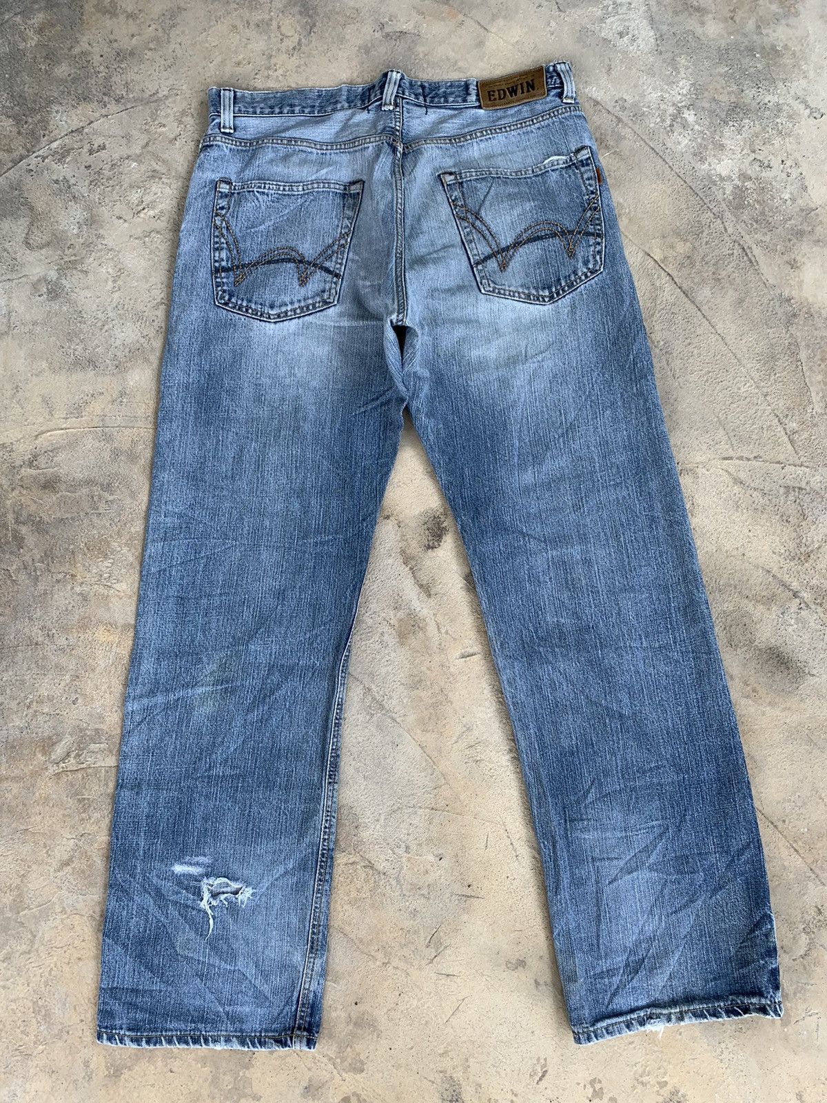 Edwin × Vintage Edwin 505V Selvedge Distressed Denim Size US 37 - 2 Thumbnail