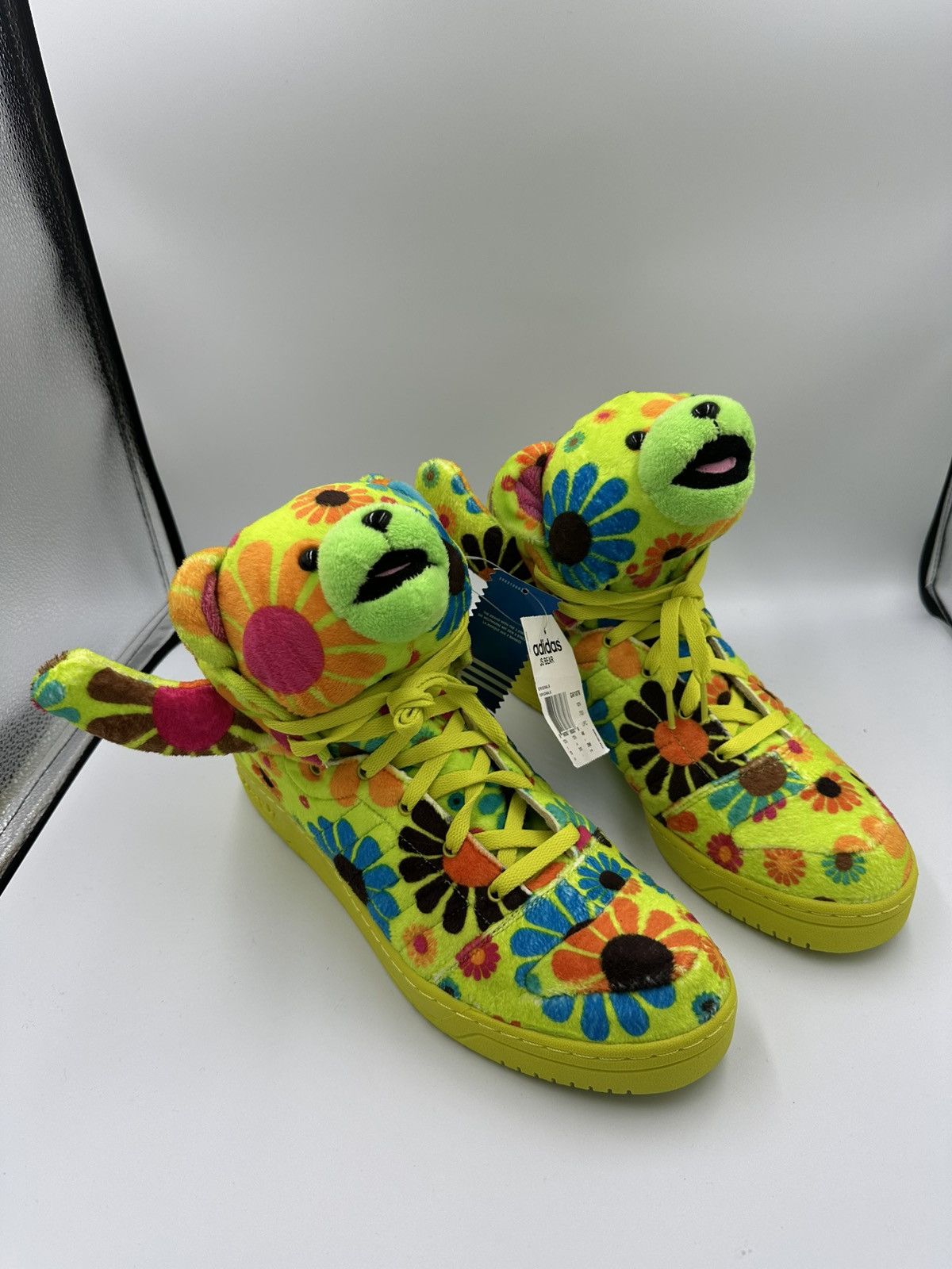 adidas gazelle silver green womens JEREMY SCOTT x ADIDAS Size 11 Tinsel Gold Metallic High Top Bear Sneak –  Sui Generis Designer Consignment main image 0