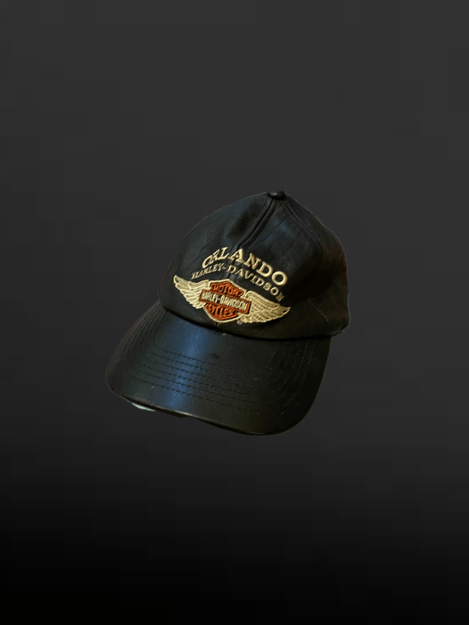 Harley Davidson Mens vintage Leather Captain's cap Harley Davidson USA Size ONE SIZE - 1 Thumbnail