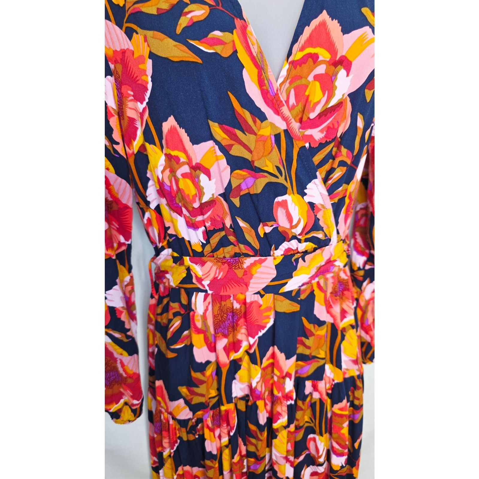 Other Petal & Pup Floral Midi Dress Womens Medium Belted boho Size M / US 6-8 / IT 42-44 - 3 Thumbnail