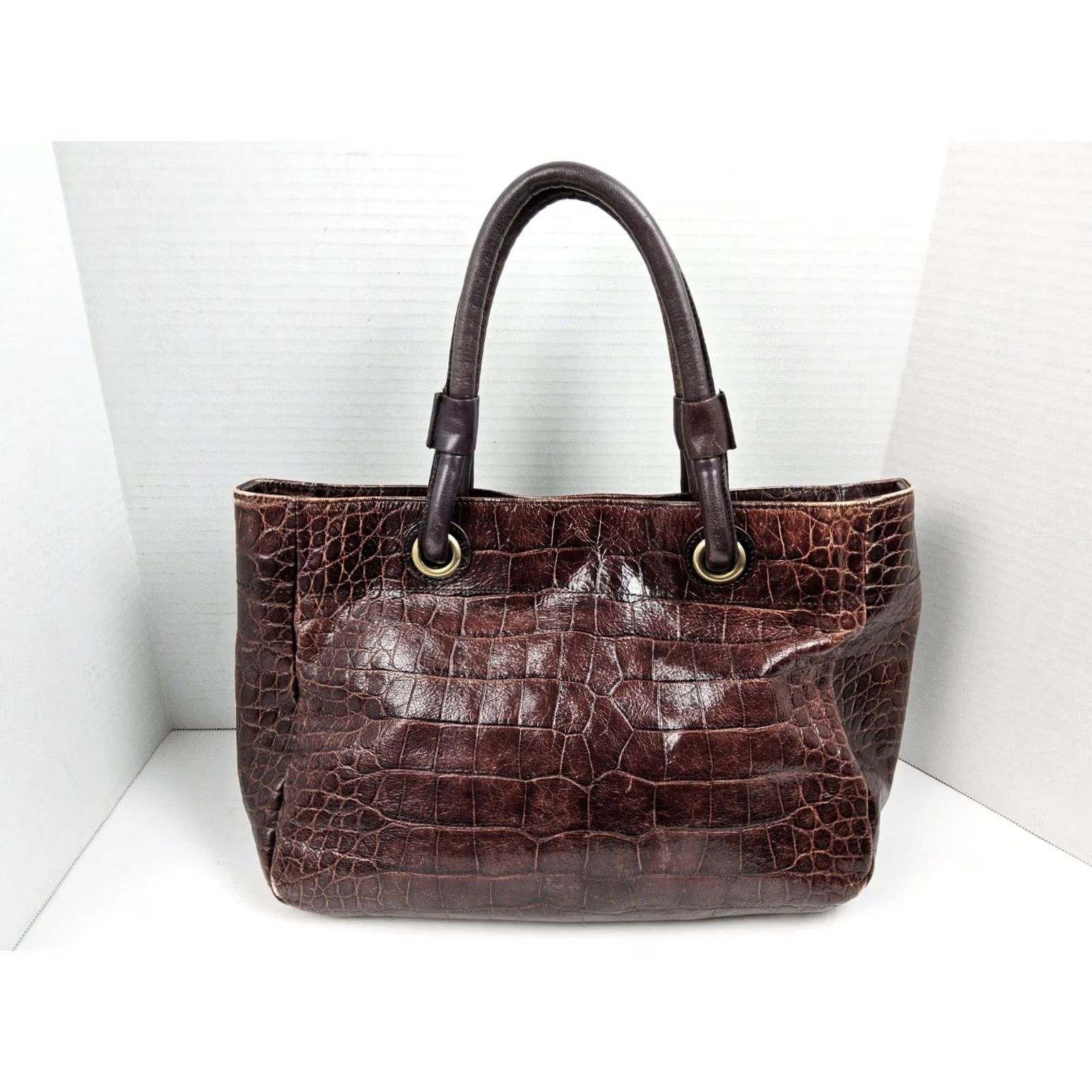 Furla Furla Crocodile Leather Tote Satchel Handbag Purse Double Handle Leather Exterior Women Size ONE SIZE - 2 Thumbnail