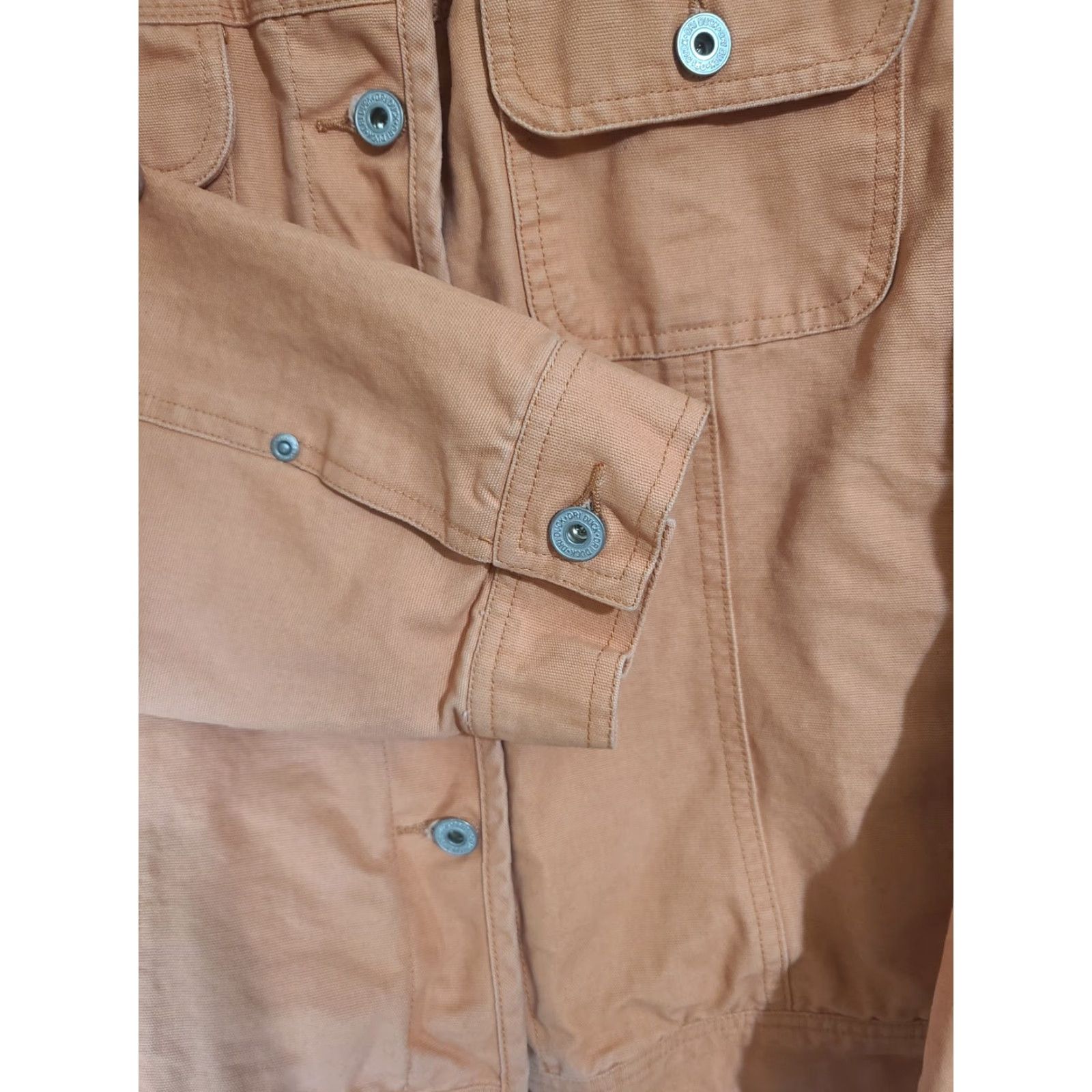 Vintage DRI DUCK Jacket Women's XL Soft Canvas Orange Button Front Peach 4 Her Briar Modern Casual Coat Size XL / US 12-14 / IT 48-50 - 7 Thumbnail