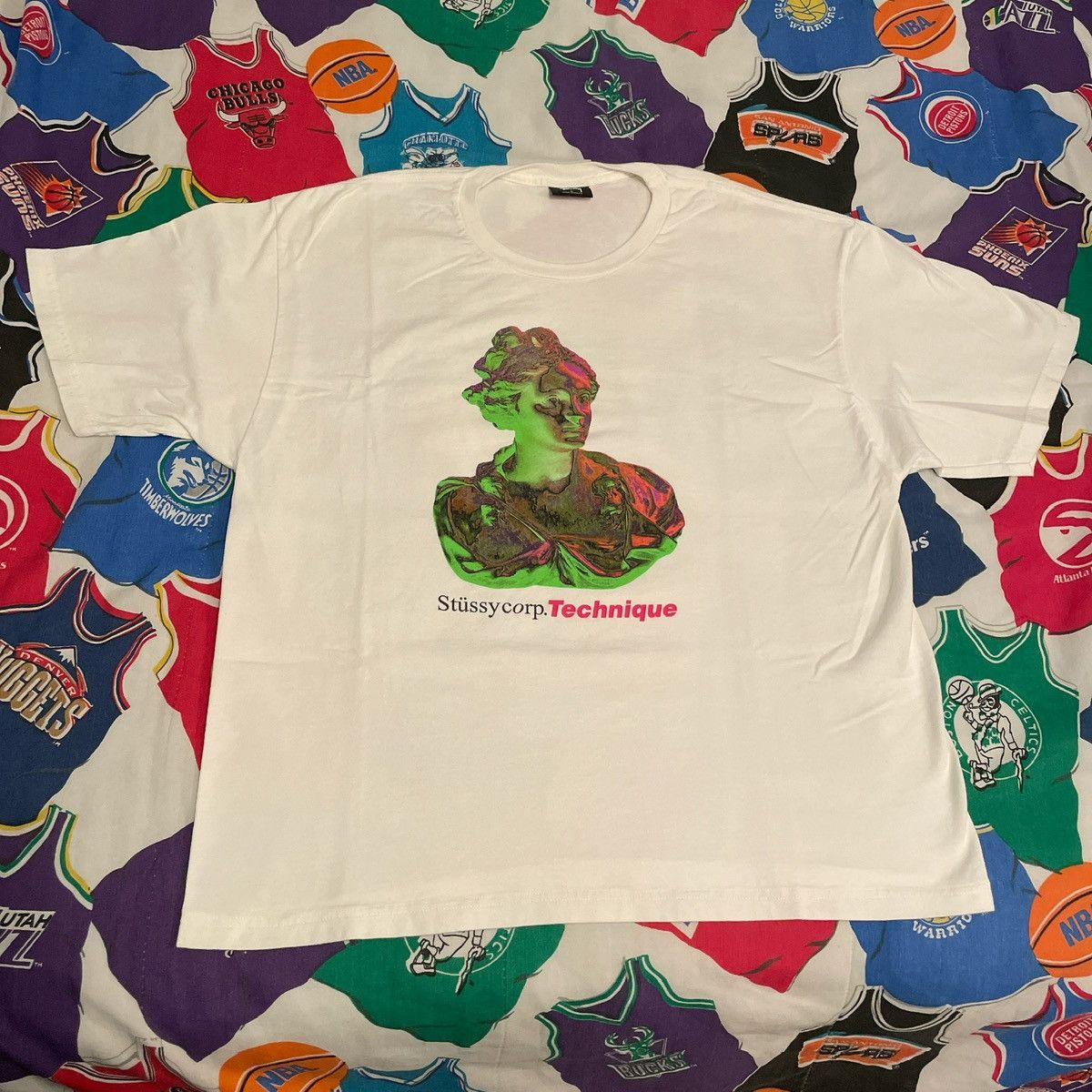 Stussy Vintage Streetwear Stüssy Corp Technique Collab Promo Tee Size US L / EU 52-54 / 3 - 1 Thumbnail