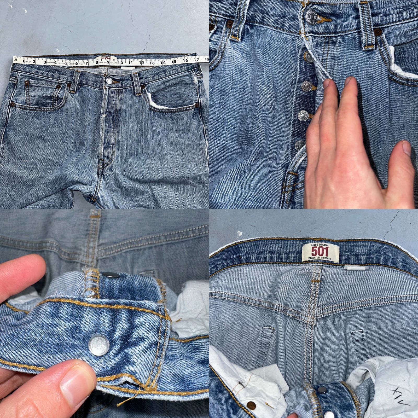 Levi's Levi's 501 Vintage Jeans 34x32 Blue Light Wash 34 32 Men Regular 90s Straight Core Levi'S 501 Series Vintage Size US 34 / EU 50 - 8 Thumbnail