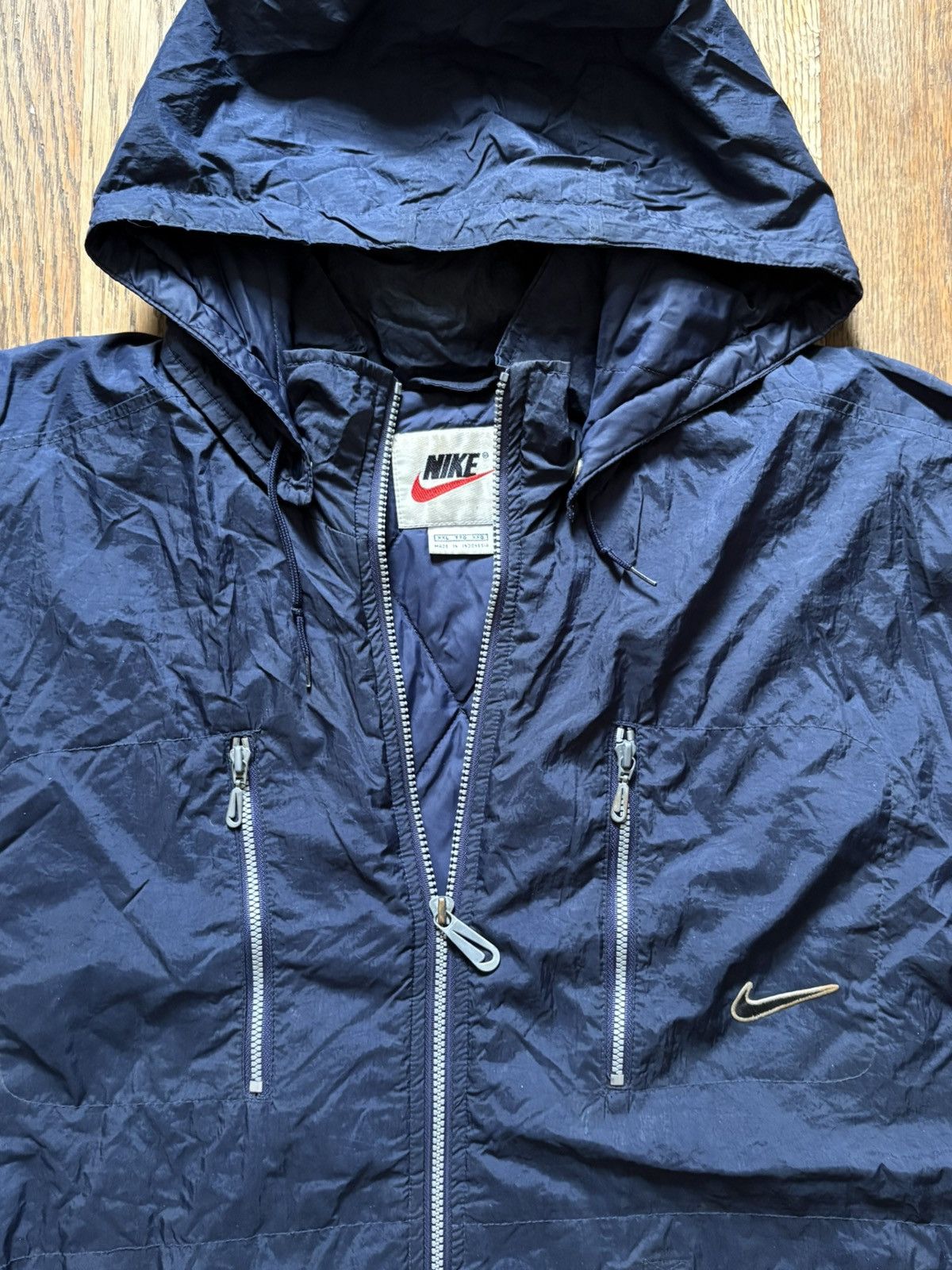 Nike × Vintage Vintage NIKE Navy Blue Parka Jacket Size US XXL / EU 58 / 5 - 4 Thumbnail