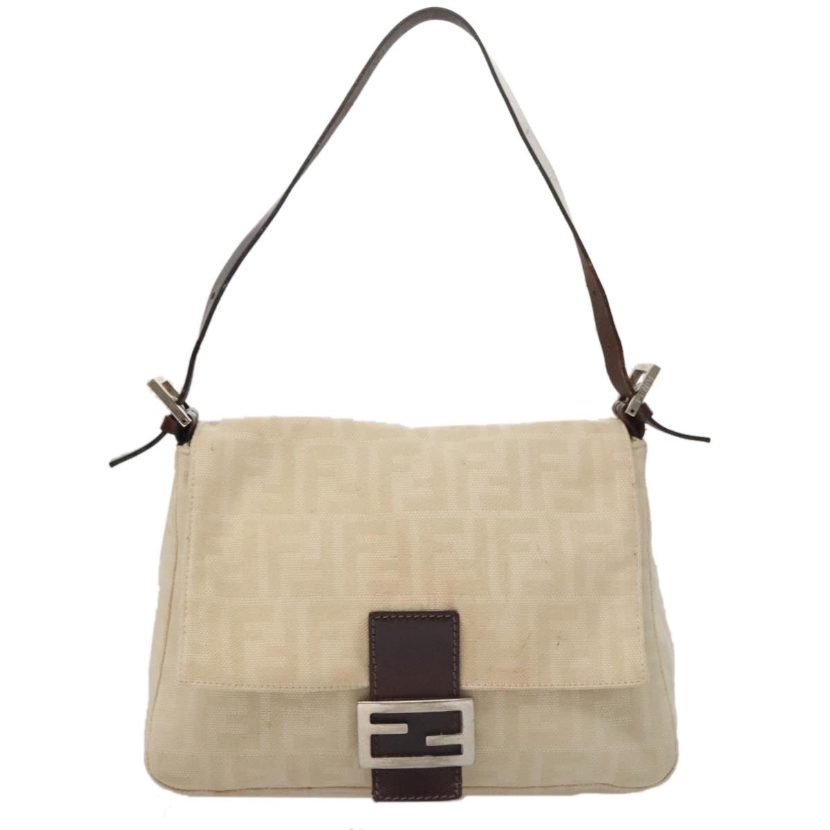 Fendi Zucca Canvas Mamma Baguette Shoulder Bag Beige, Women's