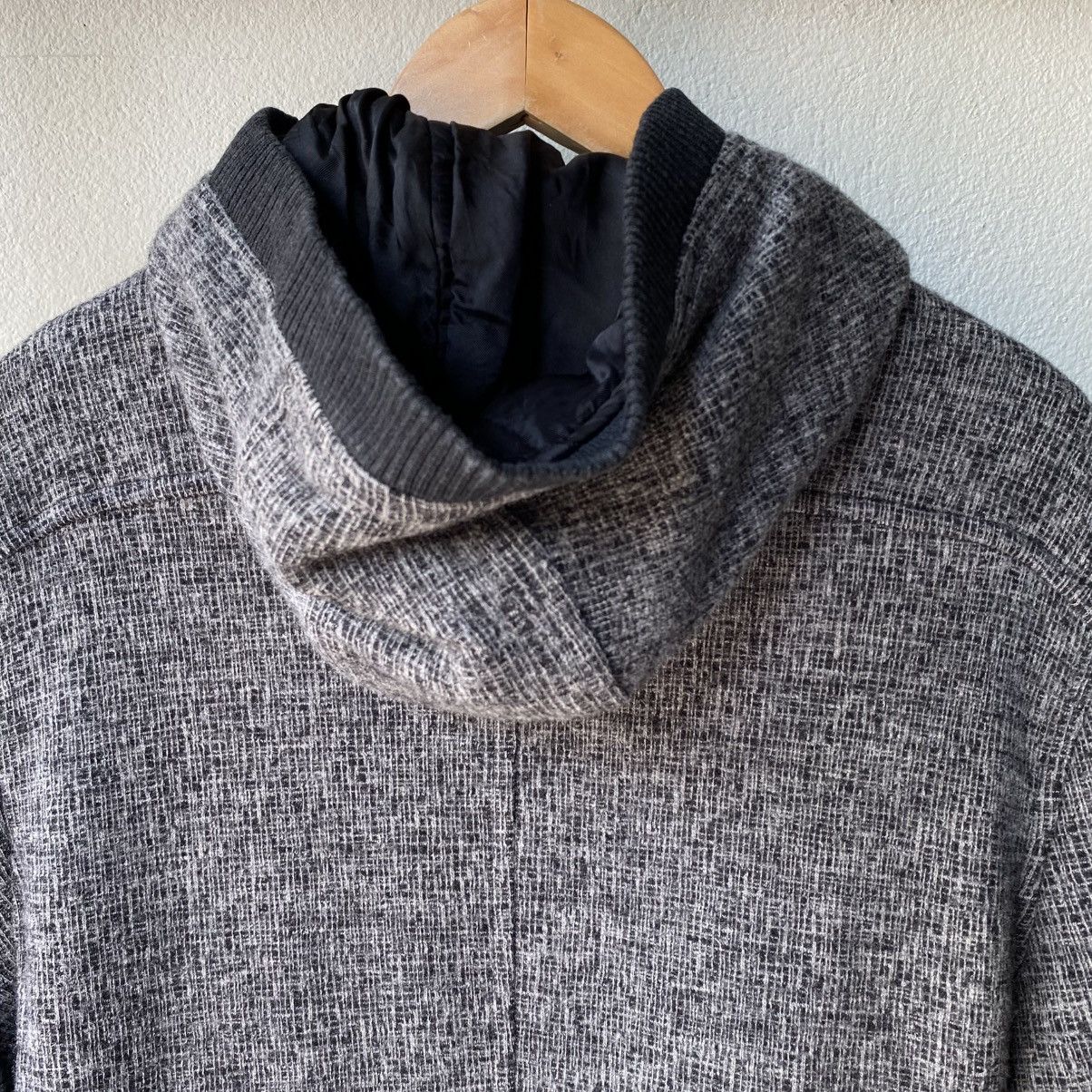 Emporio Armani EMPORIO ARMANI Grey Knit Hooded Coat Size S / US 4 / IT 40 - 20 Thumbnail