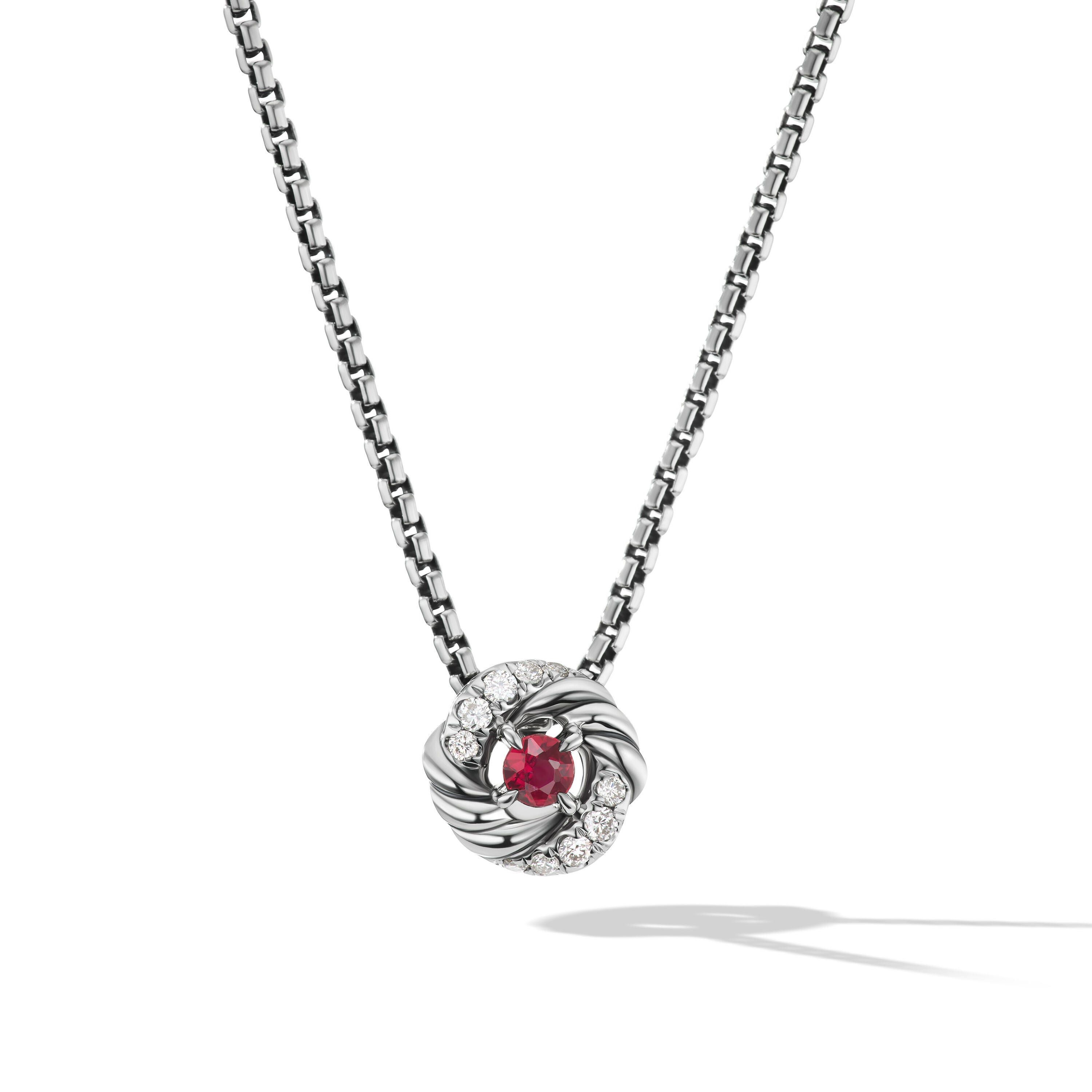 David Yurman o1w1db10525 N16512D Necklace in Silver with Pave Diamond Size ONE SIZE - 1 Thumbnail