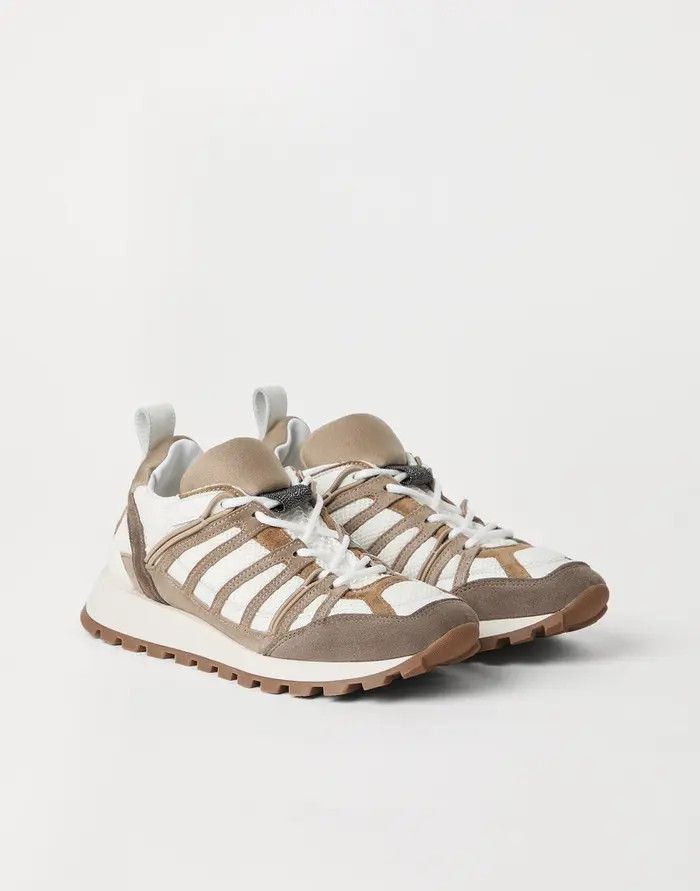 Brunello Cucinelli o1s1wg110526 Suede Techno Fabric Runners Sneakers Size US 5 / IT 35 - 5 Thumbnail