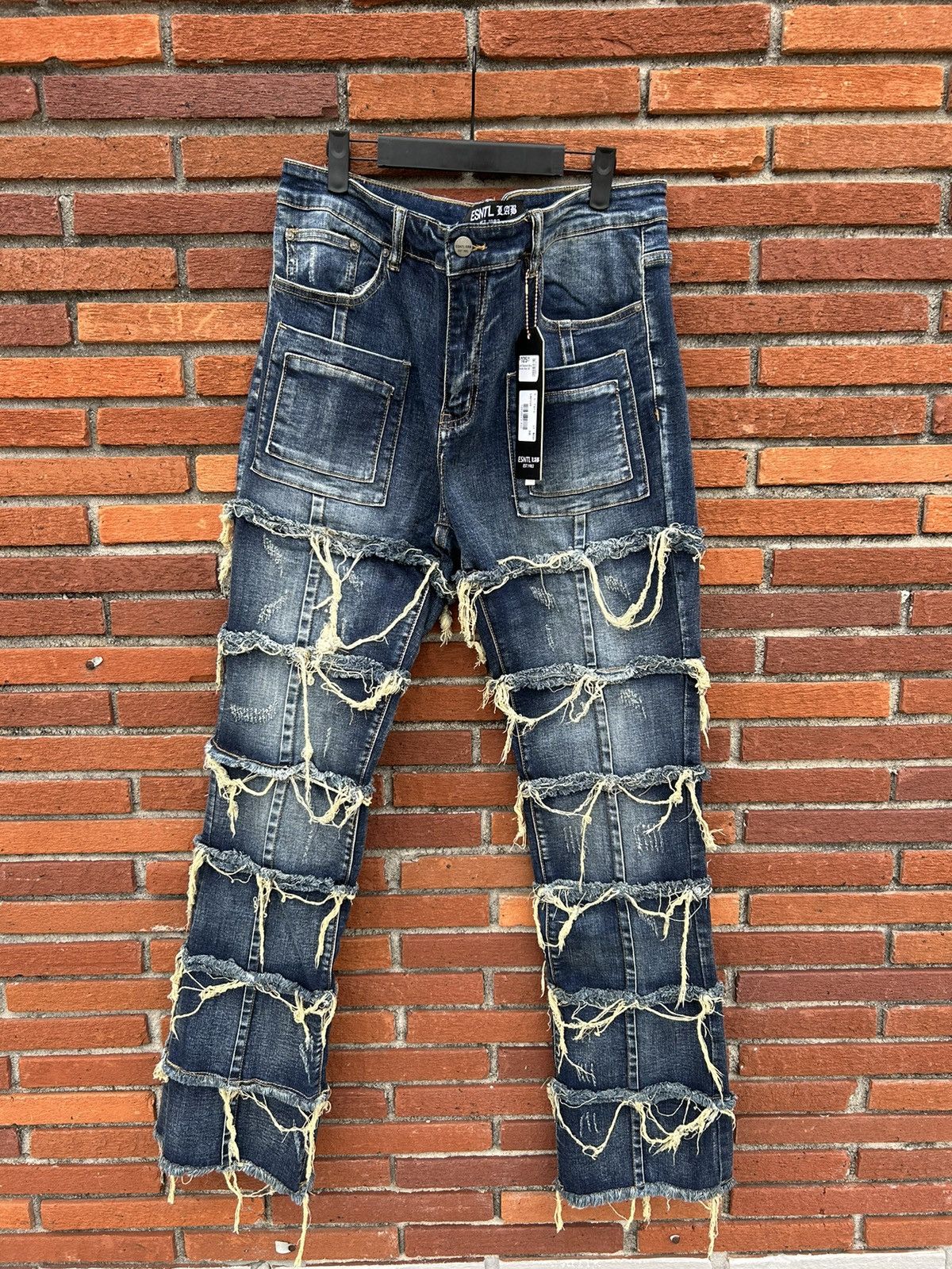 image of Designer Esntl Lab E.l Toro Dark Wash Stacked Denim 38 Mens in Blue