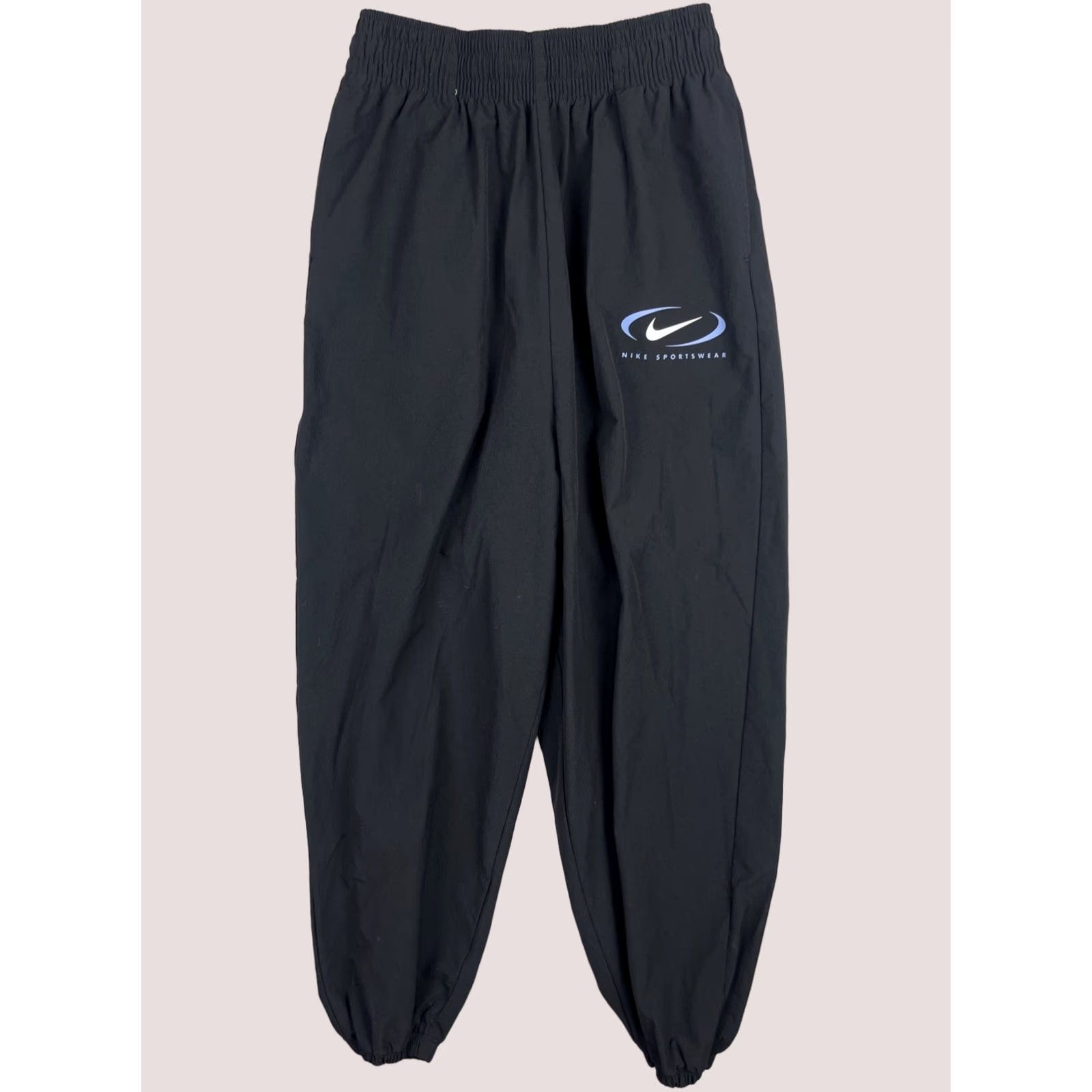 Nike Nike Joggers Womens Small Sportswear Baggy Swoosh Woven Pants Black FN7700 010 Size 26" / US 2 / IT 38 - 1 Thumbnail