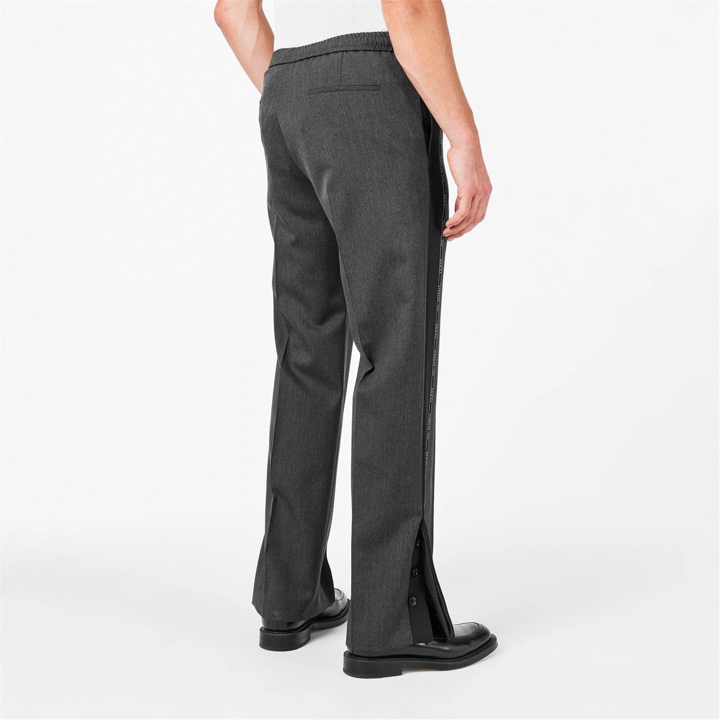 Gucci o1g2r1mq0426 Logo Wool Trousers in Dark Grey Size US 32 / EU 48 - 4 Thumbnail