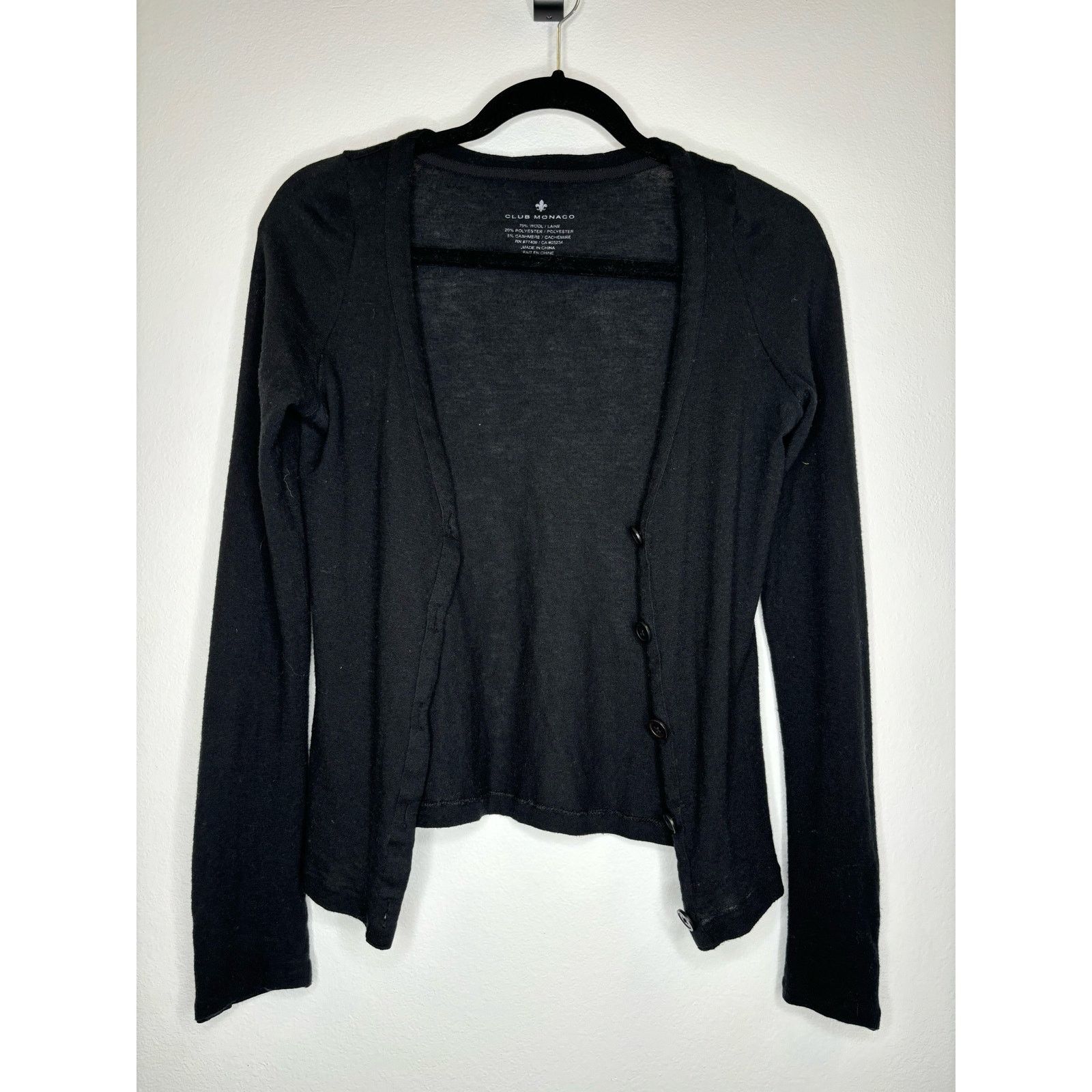 Club Monaco Club Monaco black soft button down cardigan Size S / US 4 / IT 40 - 1 Thumbnail