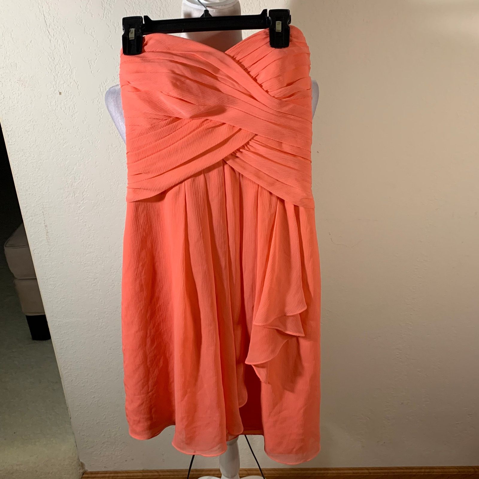 Other David's Bridal Womens Dress Coral Strapless Size XS / US 0-2 / IT 36-38 - 10 Thumbnail