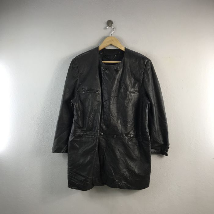 Japanese Brand Vintage Harajuku Mother Leather Trench Coat Jacket