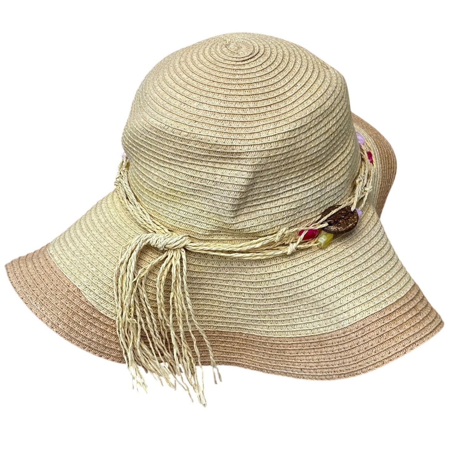 Panama Jack Tan & Pink Stone Panama Jack Sun Hat Size ONE SIZE - 6 Thumbnail