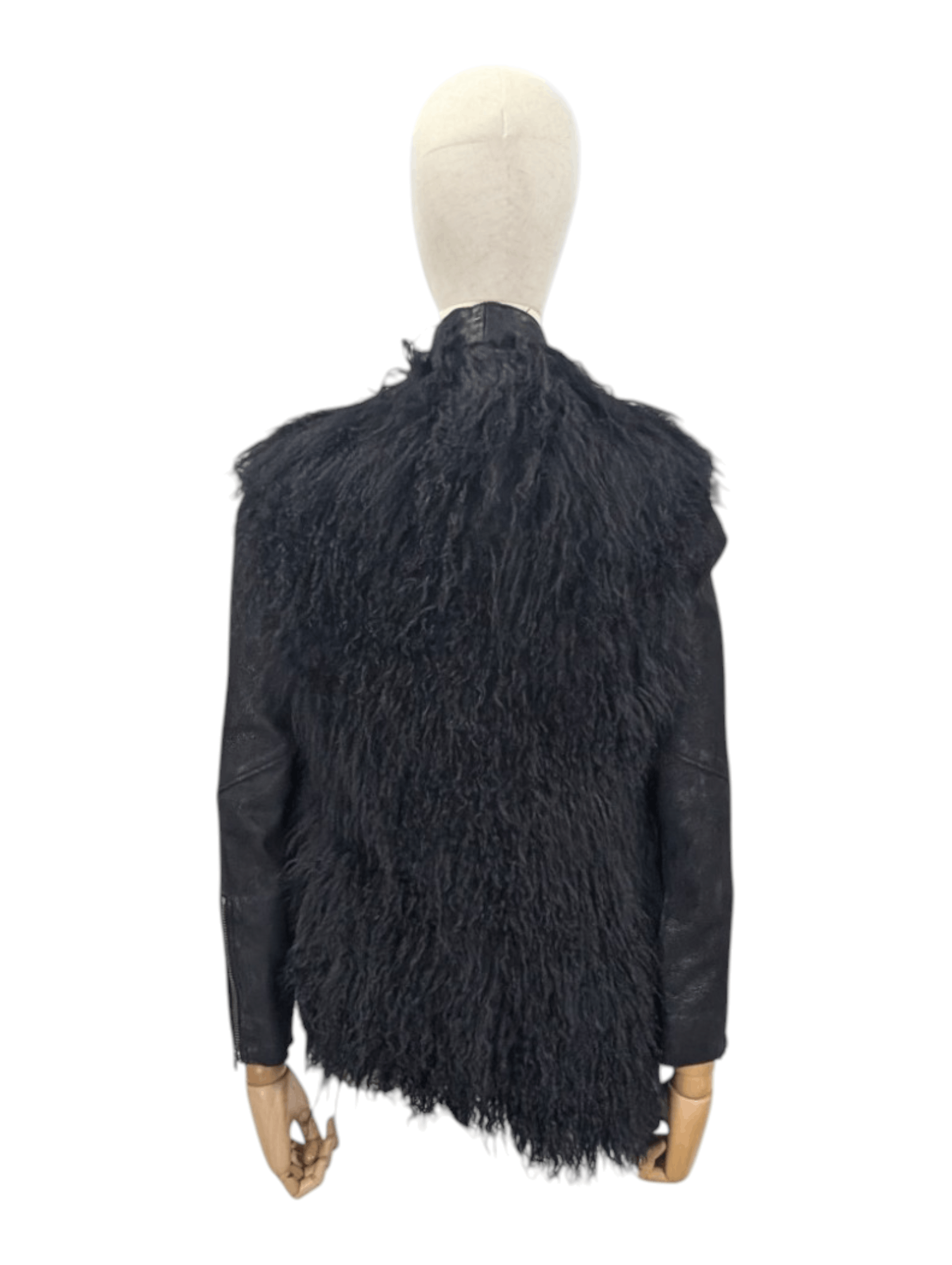Helmut Lang Helmut Lang Black Leather And Long Sheep Hair Jacket Size S / US 4 / IT 40 - 2 Thumbnail