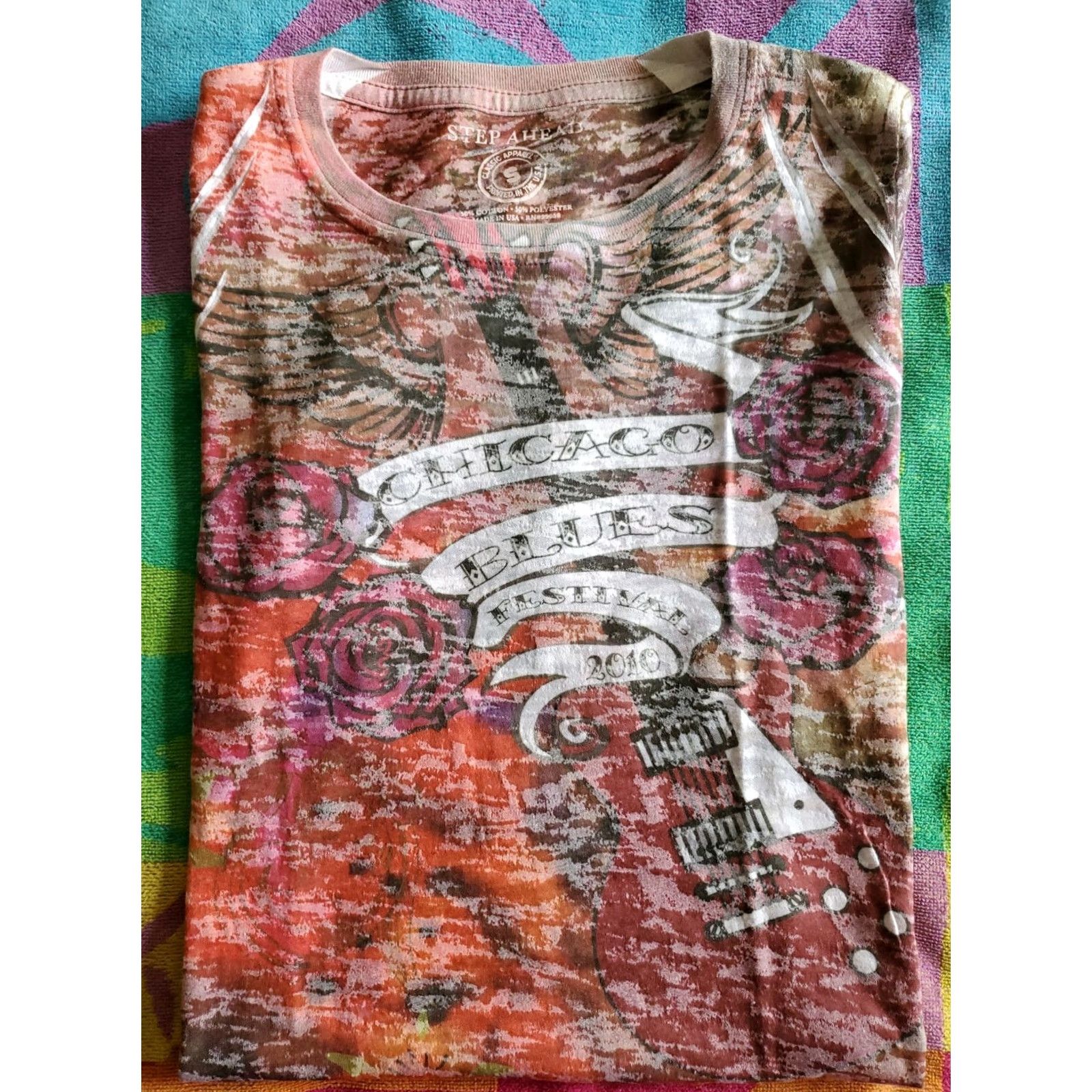Vintage VINTAGE Chicago Blues Festival 2010 Tie-dyed Women's Short Sleeve TShirt SZ S Size S / US 4 / IT 40 - 2 Thumbnail