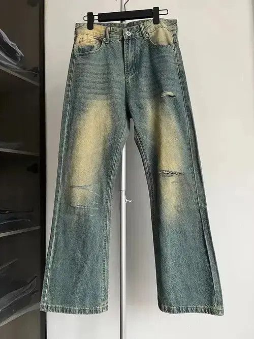 Jean damaged distressed ripped flared jeans Size US 30 / EU 46 - 4 Thumbnail
