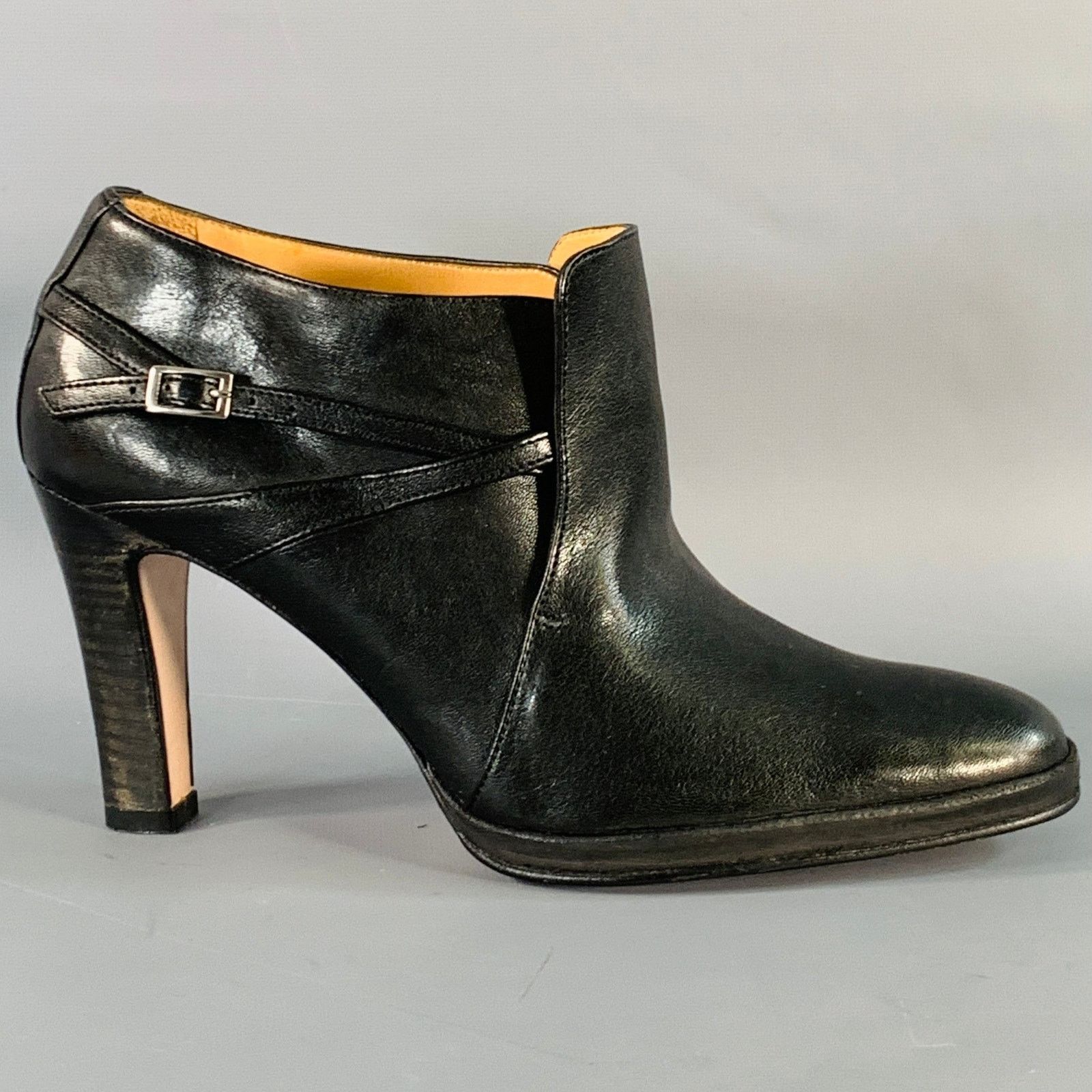 Other ATELIER VOISIN Leather Stacked Heel Buckle Ankle Bootie Size US 10 / IT 40 - 2 Thumbnail