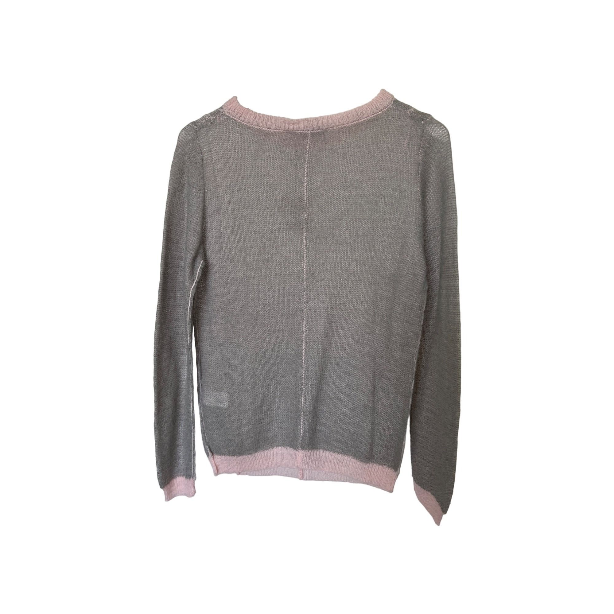 Zara Zara Pearl Grey & Pink Alpaca Wool Blend Crewneck Sweater Size S / US 4 / IT 40 - 5 Thumbnail