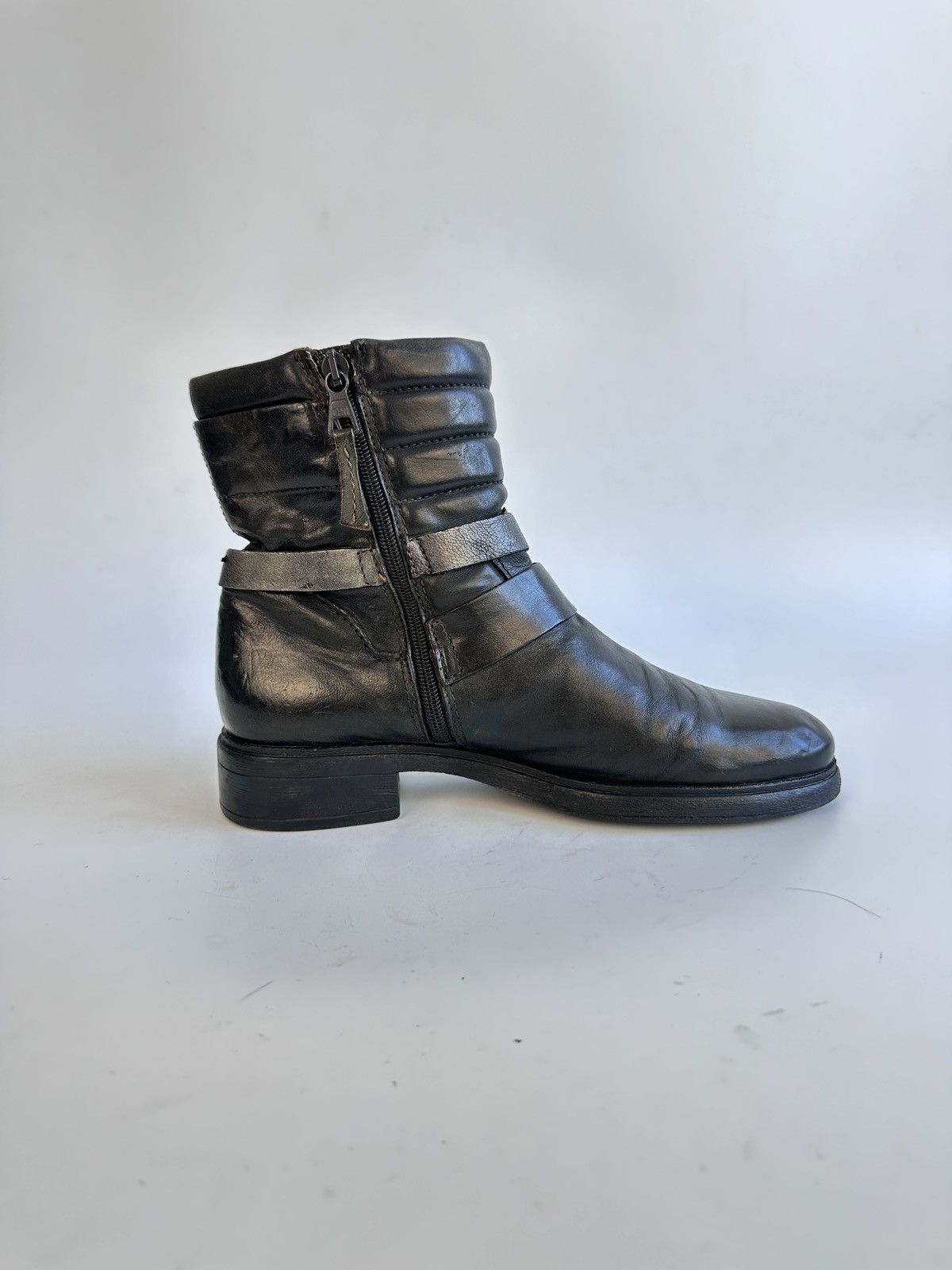Other MJUS Leather Biker Boots 39 Distressed Dark (A.S.98 style) Size US 8.5 / IT 38.5 - 11 Thumbnail