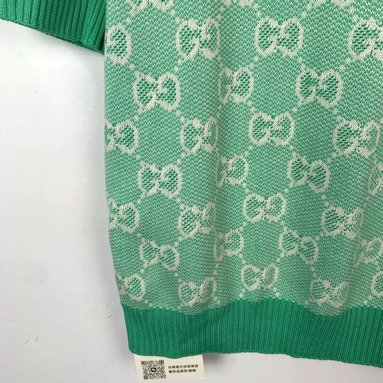 Gucci Gucci Green logo old flower full print round neck wool knit Size US S / EU 44-46 / 1 - 4 Thumbnail