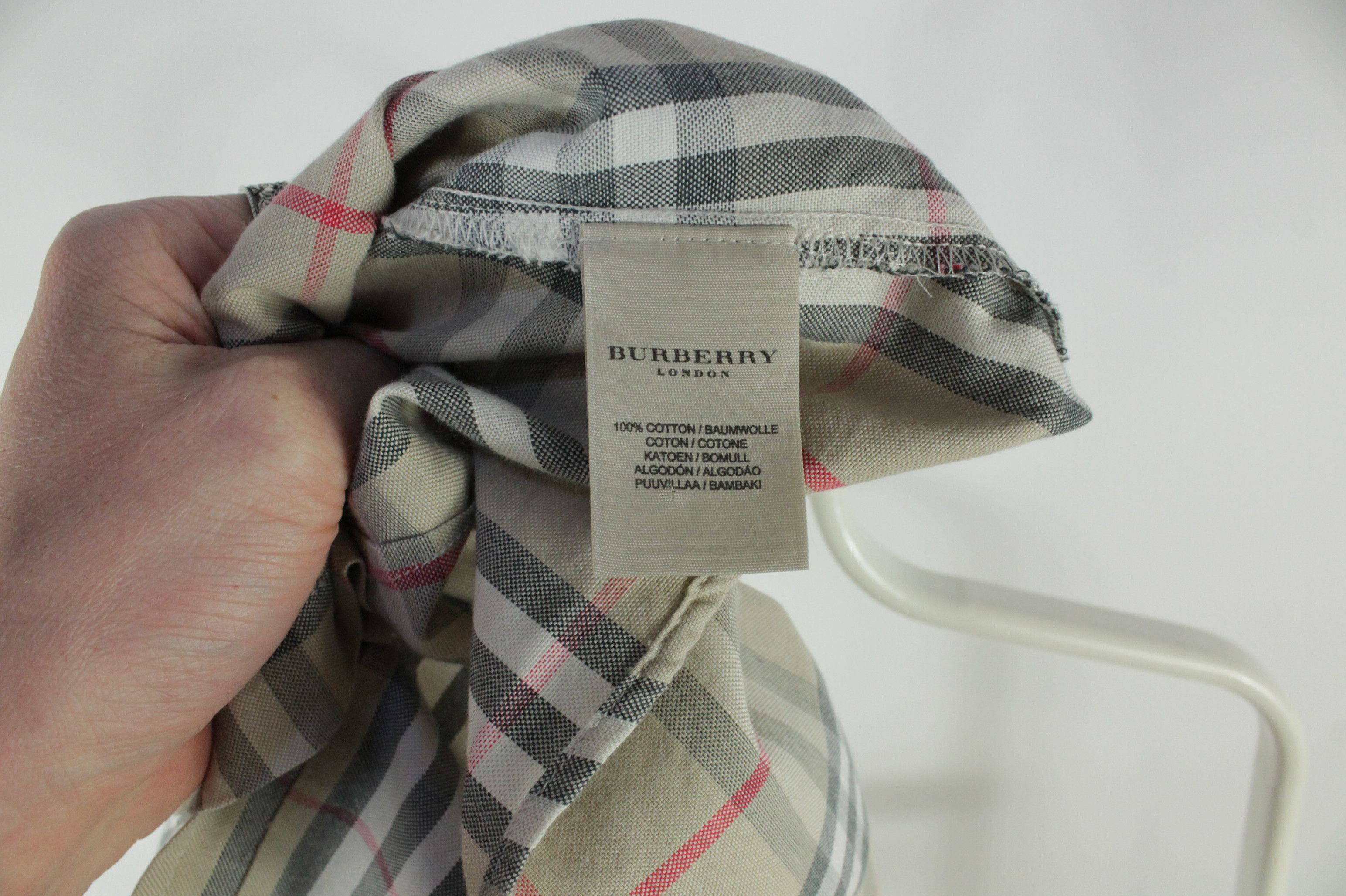 Burberry Burberry Nova Check Button Up S/S Shirt Beige Women's Size L / US 10 / IT 46 - 7 Thumbnail
