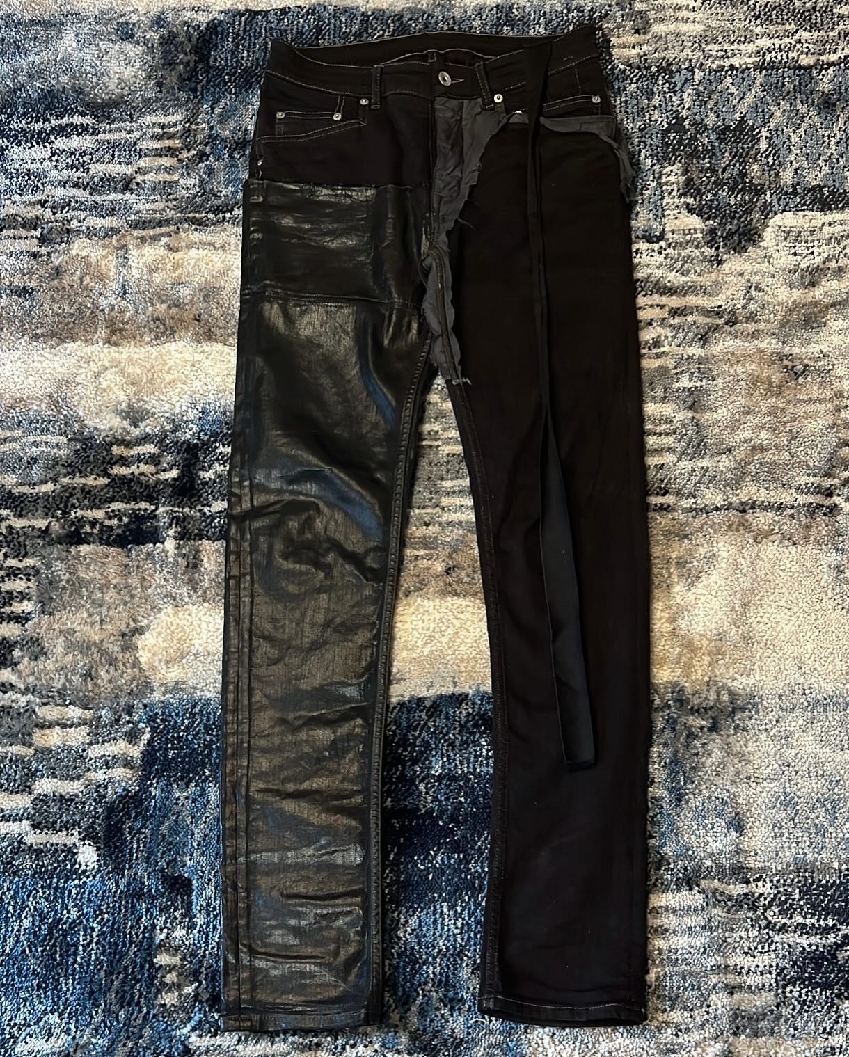 Rick Owens × Rick Owens Drkshdw 1/1 Rick Owens Dyed Aqua Sample Split Tyrones Size US 32 / EU 48 - 1 Thumbnail