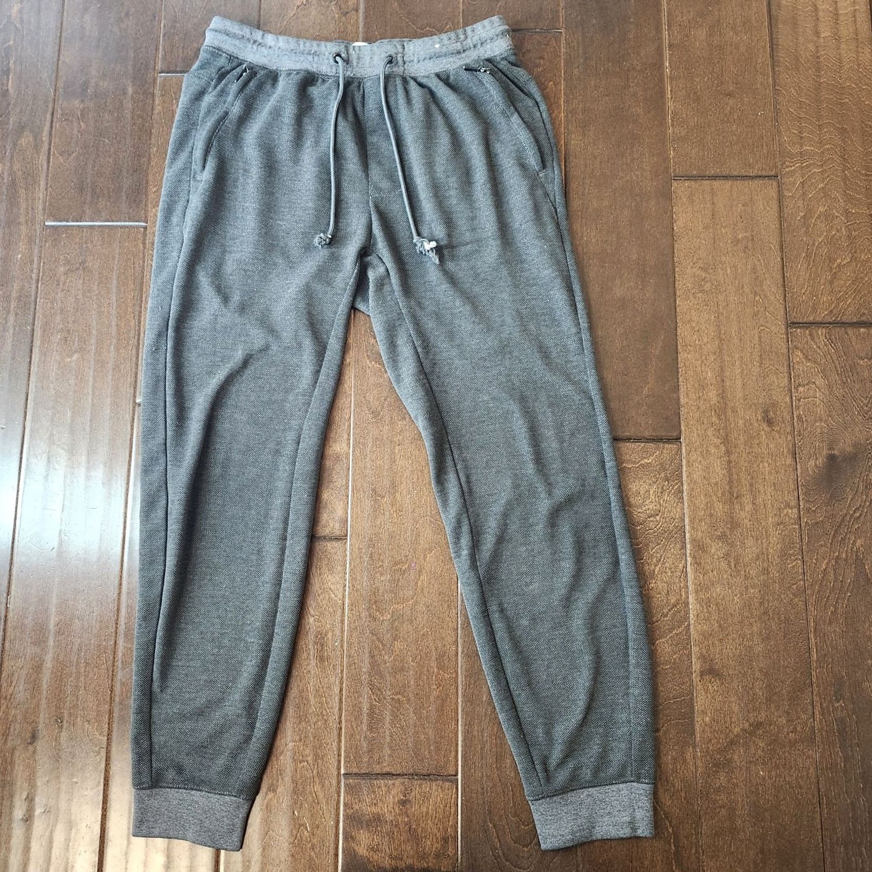 Vintage Pull&Bear Jogger Sweatpants Mens M Gray Zip Pocket Casual Drawstring Sweatpants Athleisure Mens M Gray Size US 31 - 2 Thumbnail