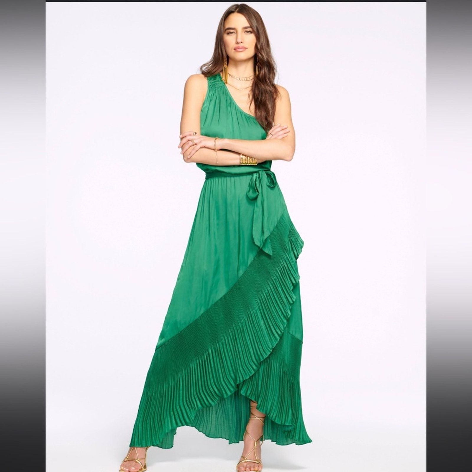 Ramy Brook NWT Ramy Brook $545 One-Shoulder BLUE Dress Size S Size S / US 4 / IT 40 - 3 Thumbnail
