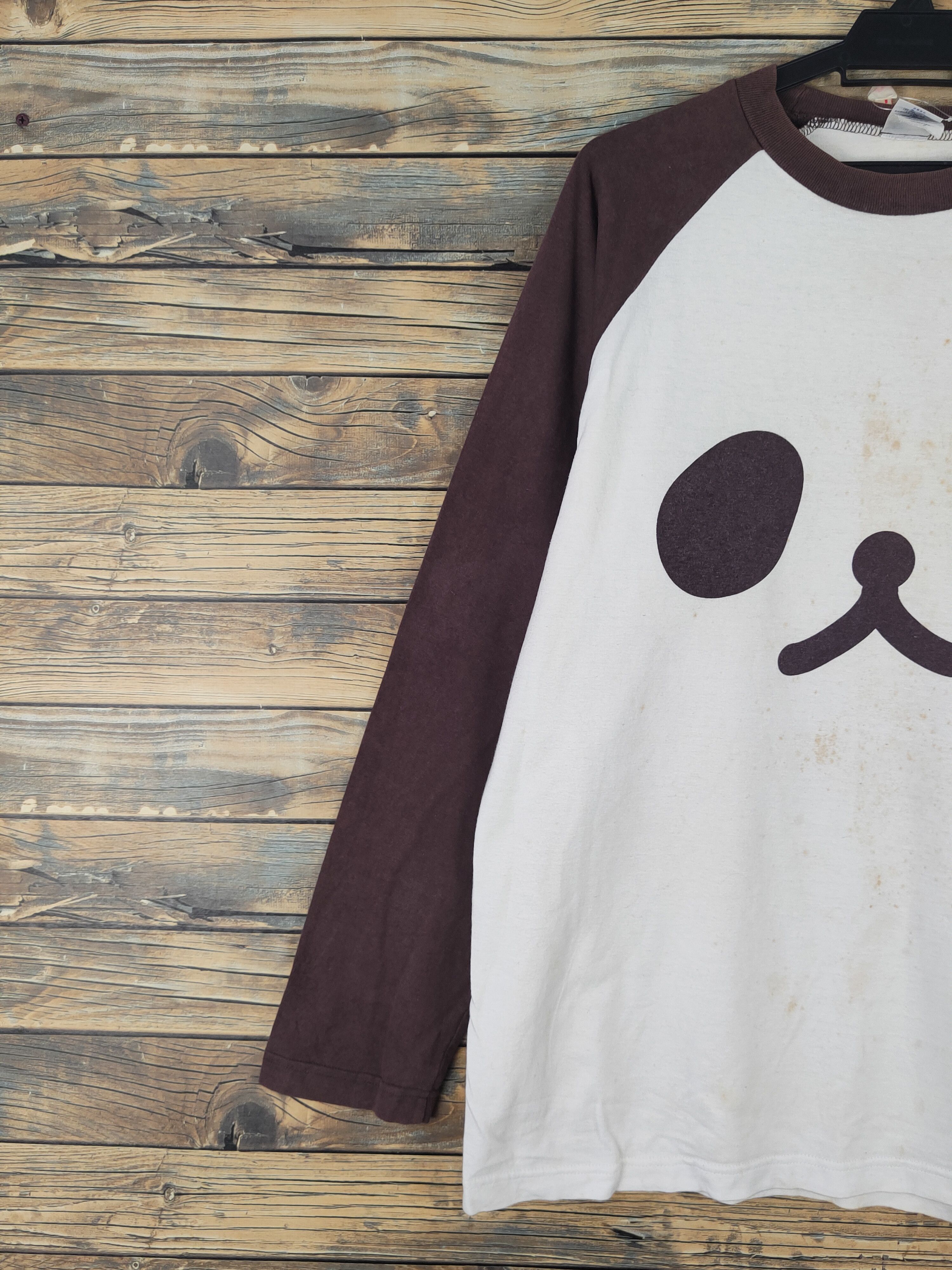 Japanese Brand DL Pandaman White Brown Long Sleeve T-shirts #645 Size US L / EU 52-54 / 3 - 3 Thumbnail